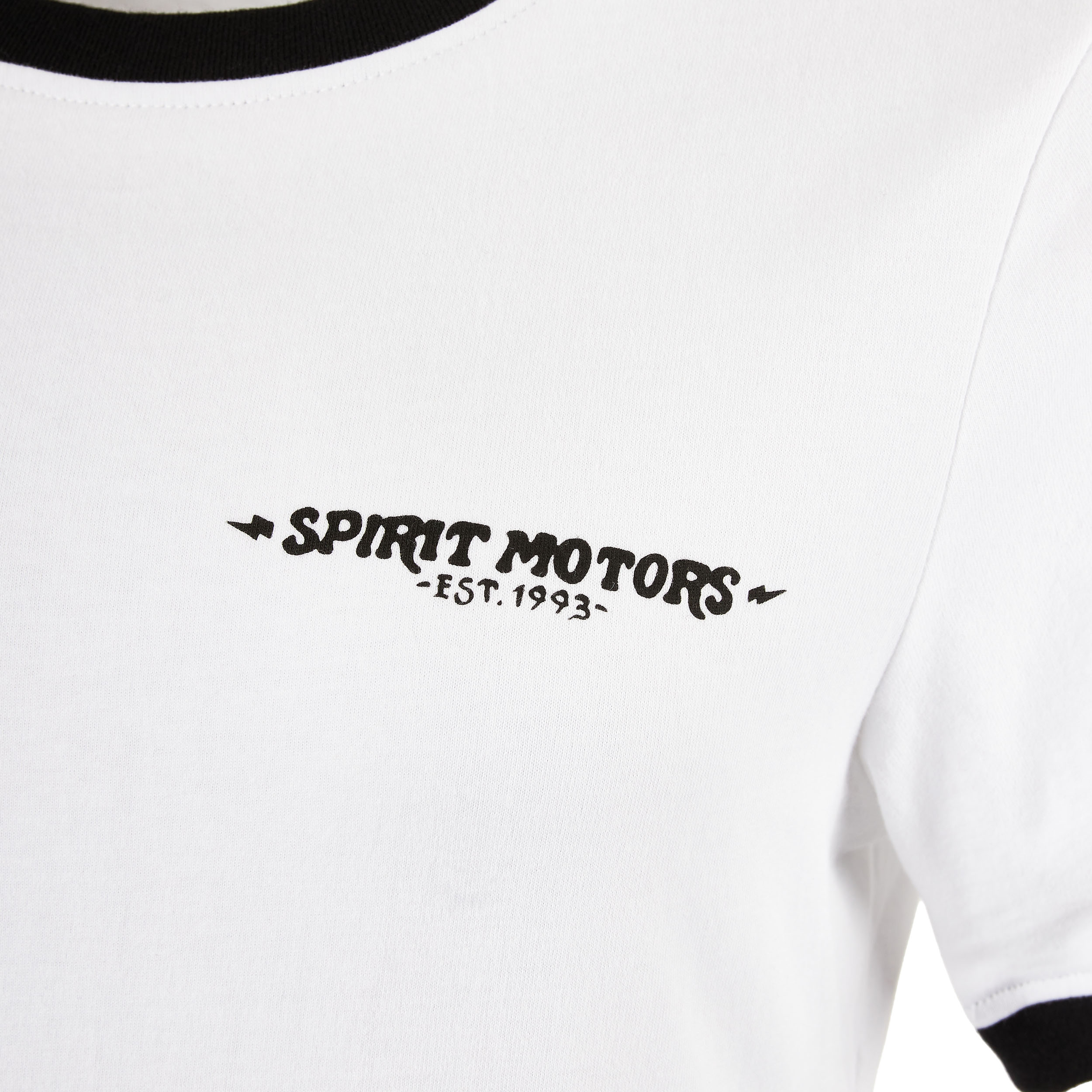 Spirit Motors-Grace Damen Ringer T-Shirt weiß/schwarz-0001605999114
