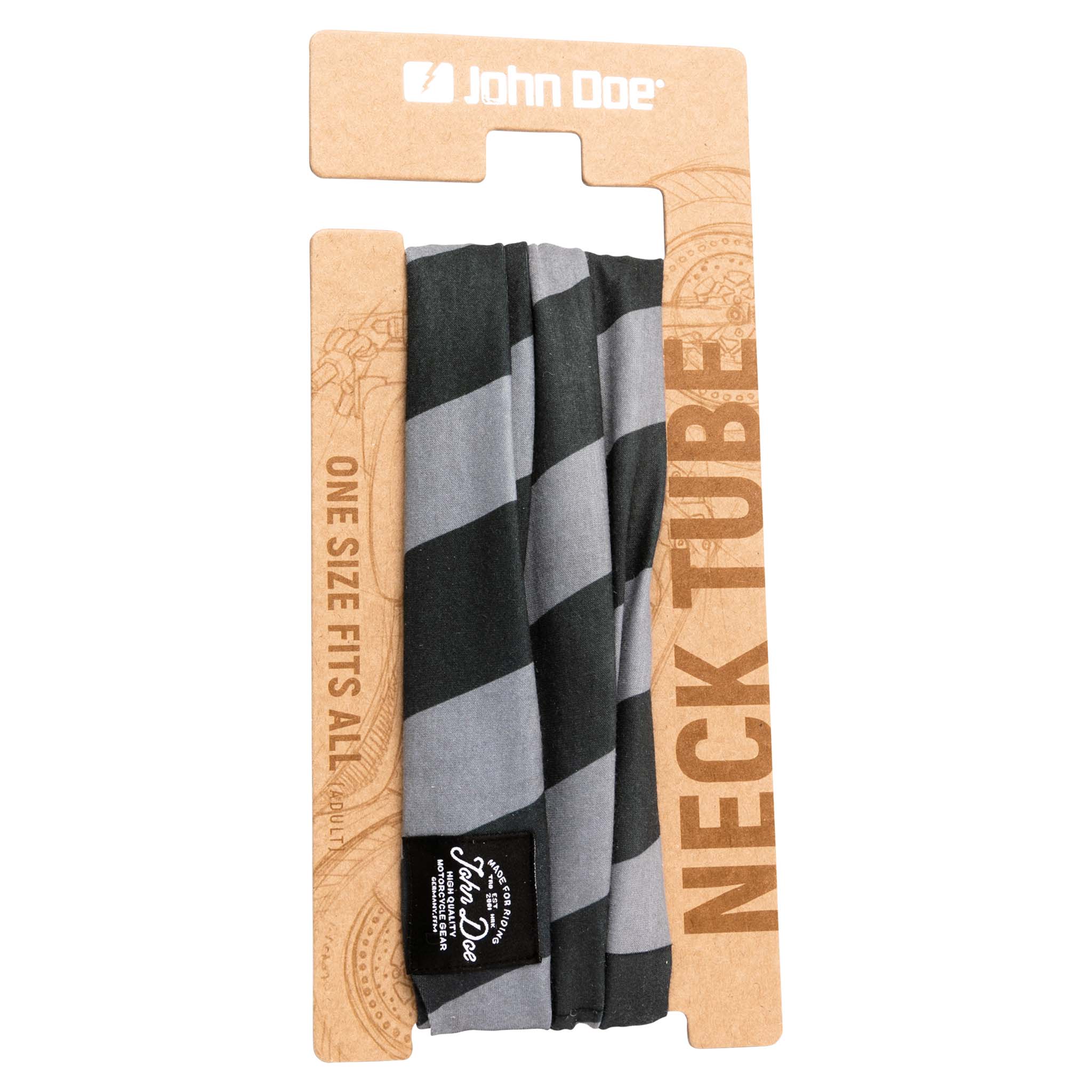 John Doe Tube Stripes 2 Halstuch grau/schwarz - Motorradbekleidung - Wetterschutzkleidung