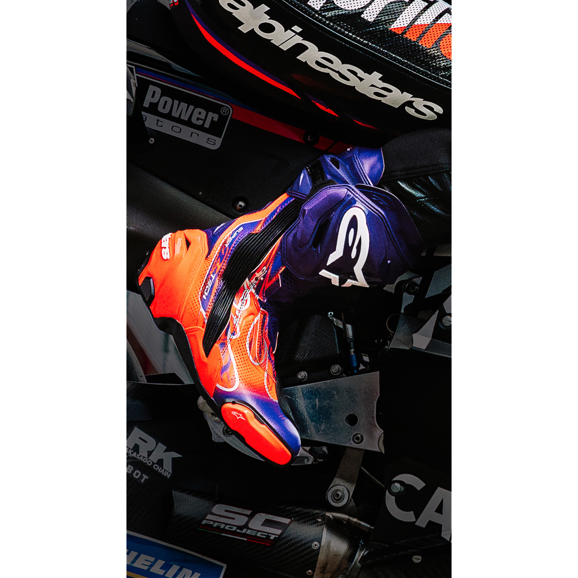 Alpinestars-Supertech R Le Flyte Vented Stiefel lila/rot/schwarz 44-0002177999189744