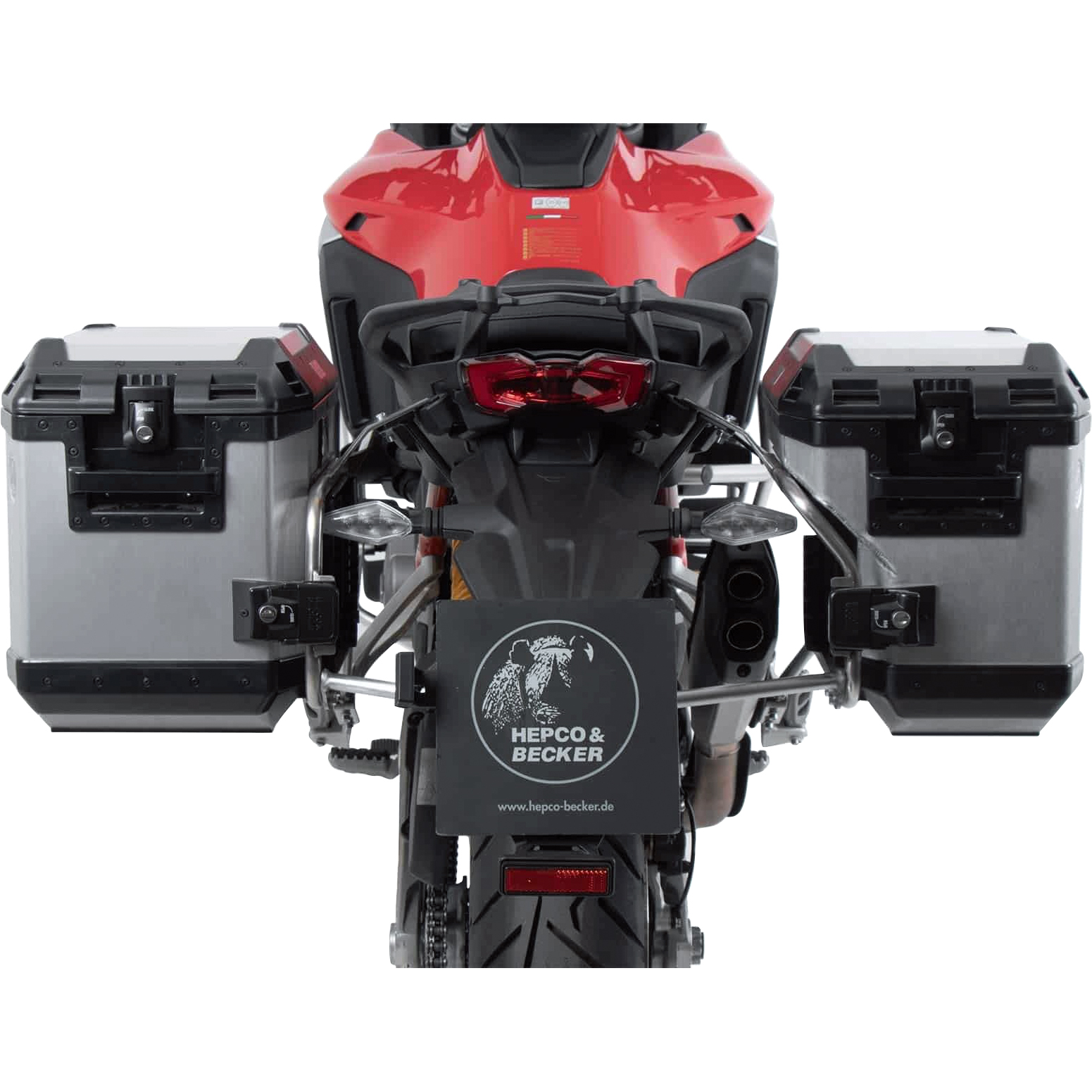 Hepco & Becker Xplorer Cutout Kofferset silber für Multistrada V4 /S 21-24 - Motorradzubehör - Motorradgepäck