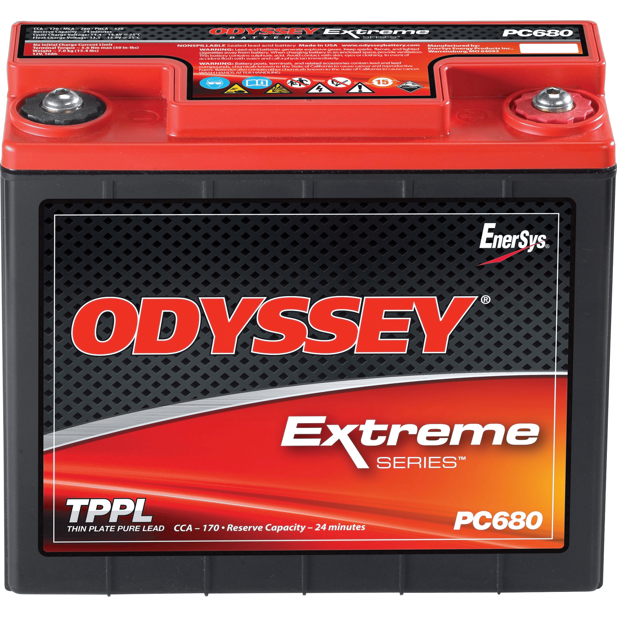 Odyssey Batterie Exreme Reinblei ODS-AGM16L/PC680 12V, 16Ah (51913/Y - Motorradteile & Ersatzteile - Batterien