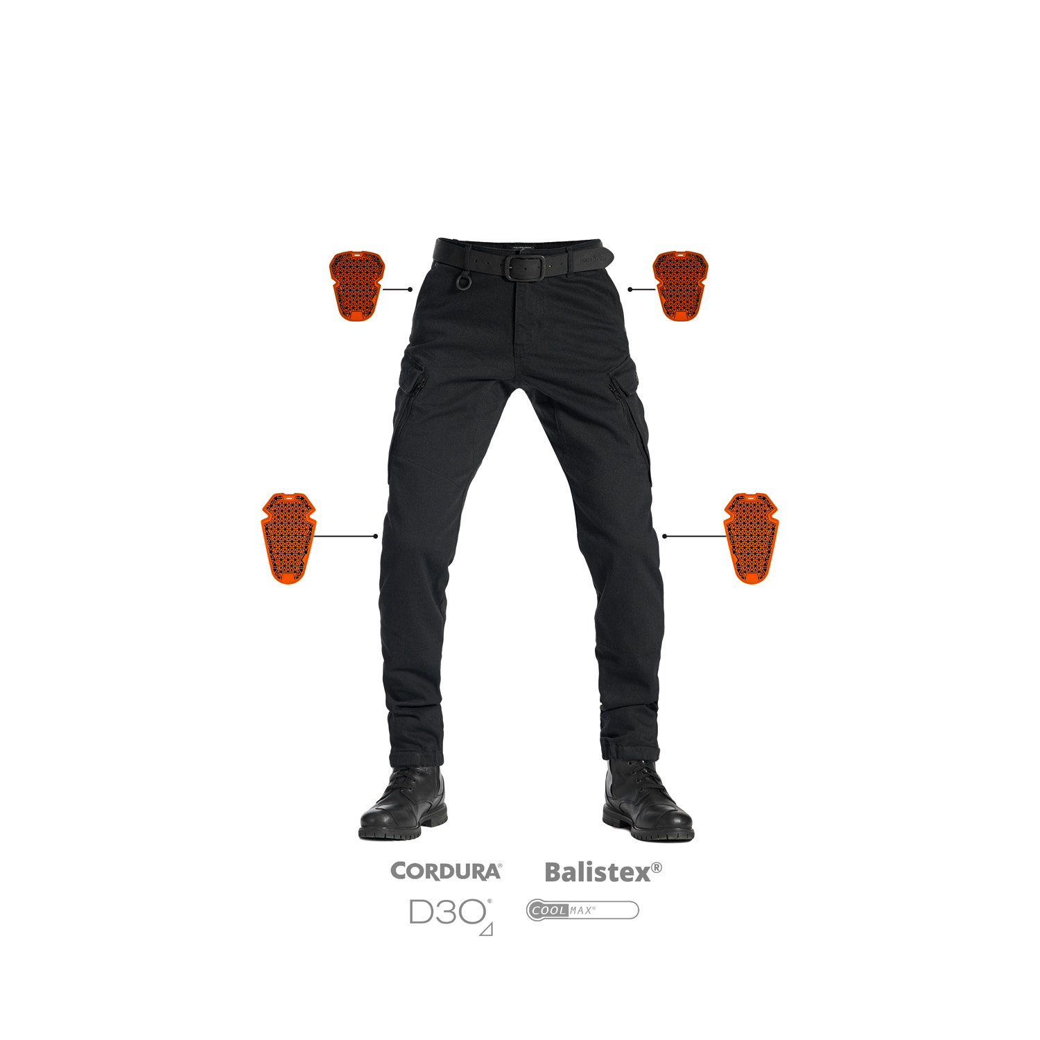 Pando Moto-Mark AAA Cargo-Style Motorradjeans schwarz-0002126011001