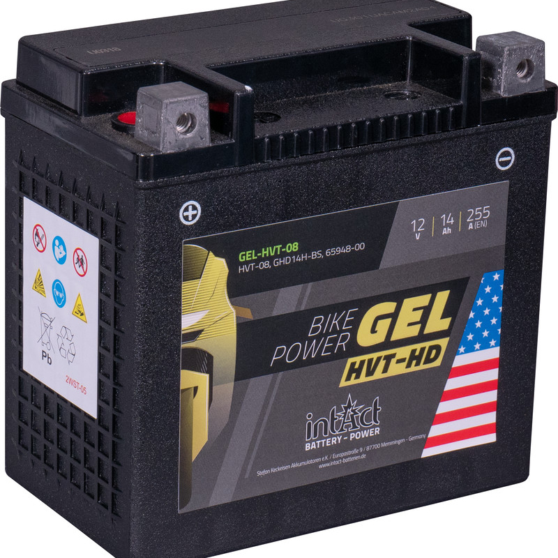 intAct Bike Power GEL battery HVT-08 (GHD14H-BS), 12V, 14AH