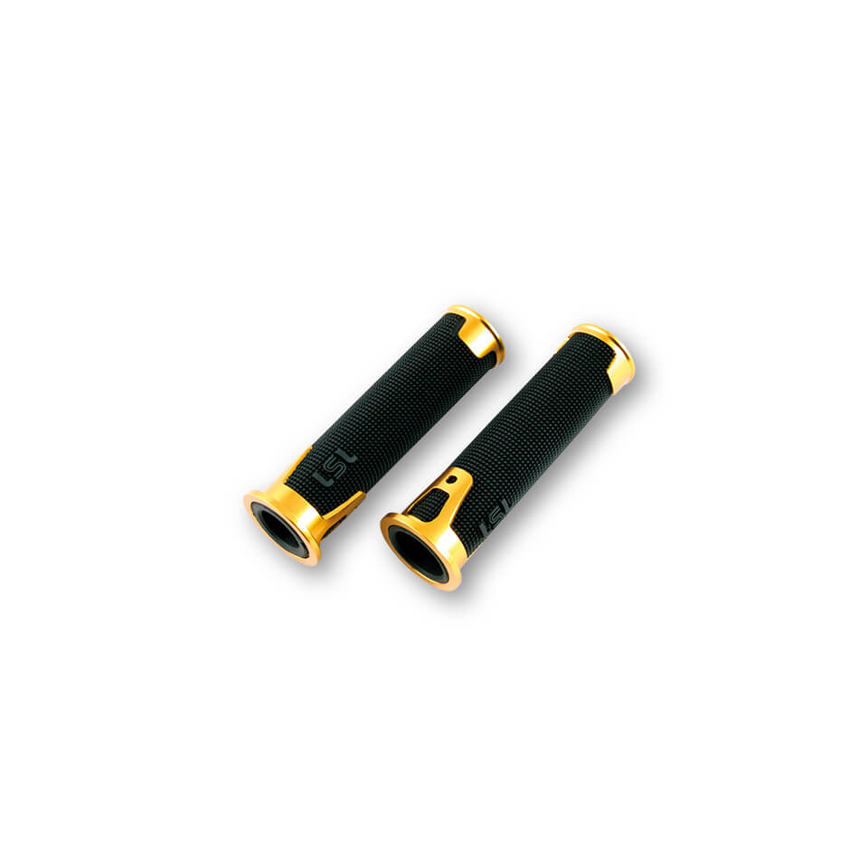 LSL Lenkergriffgummipaar 22mm Ergonia schwarz/gold - Motorradteile & Ersatzteile - Lenker, Griffe & Hebel