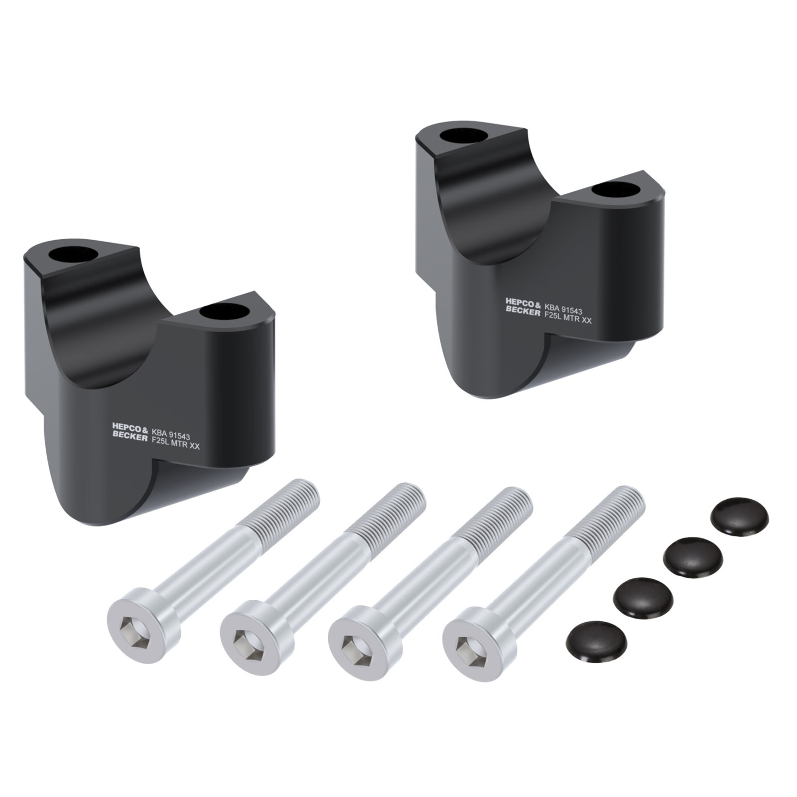 Hepco & Becker Lenkererhöhung 25mm schwarz für 1290 Super Duke R 2014-2019 - Motorradteile & Ersatzteile - Lenker, Griffe & Hebel