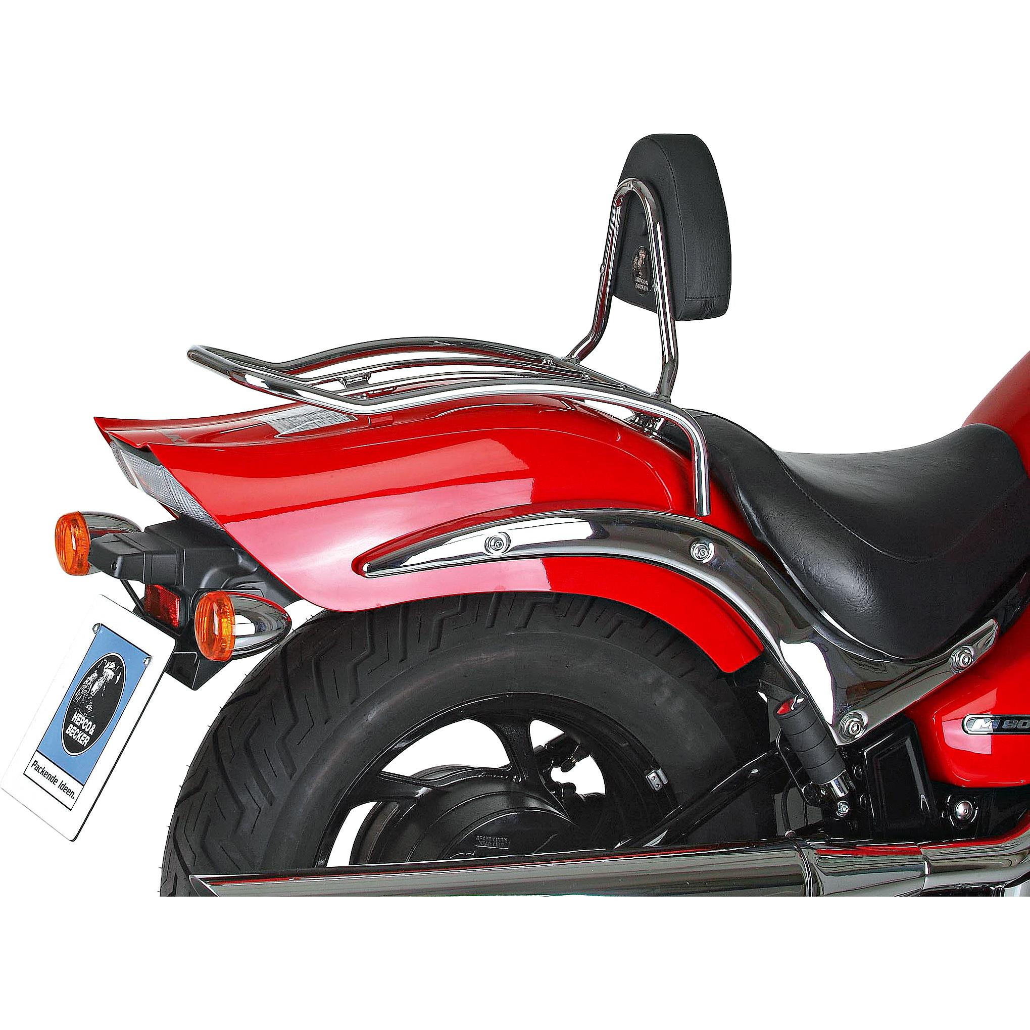 Hepco & Becker Solorack mit Rückenpolster chrom für Suzuki M 800 Intruder - Motorradzubehör - Motorradgepäck
