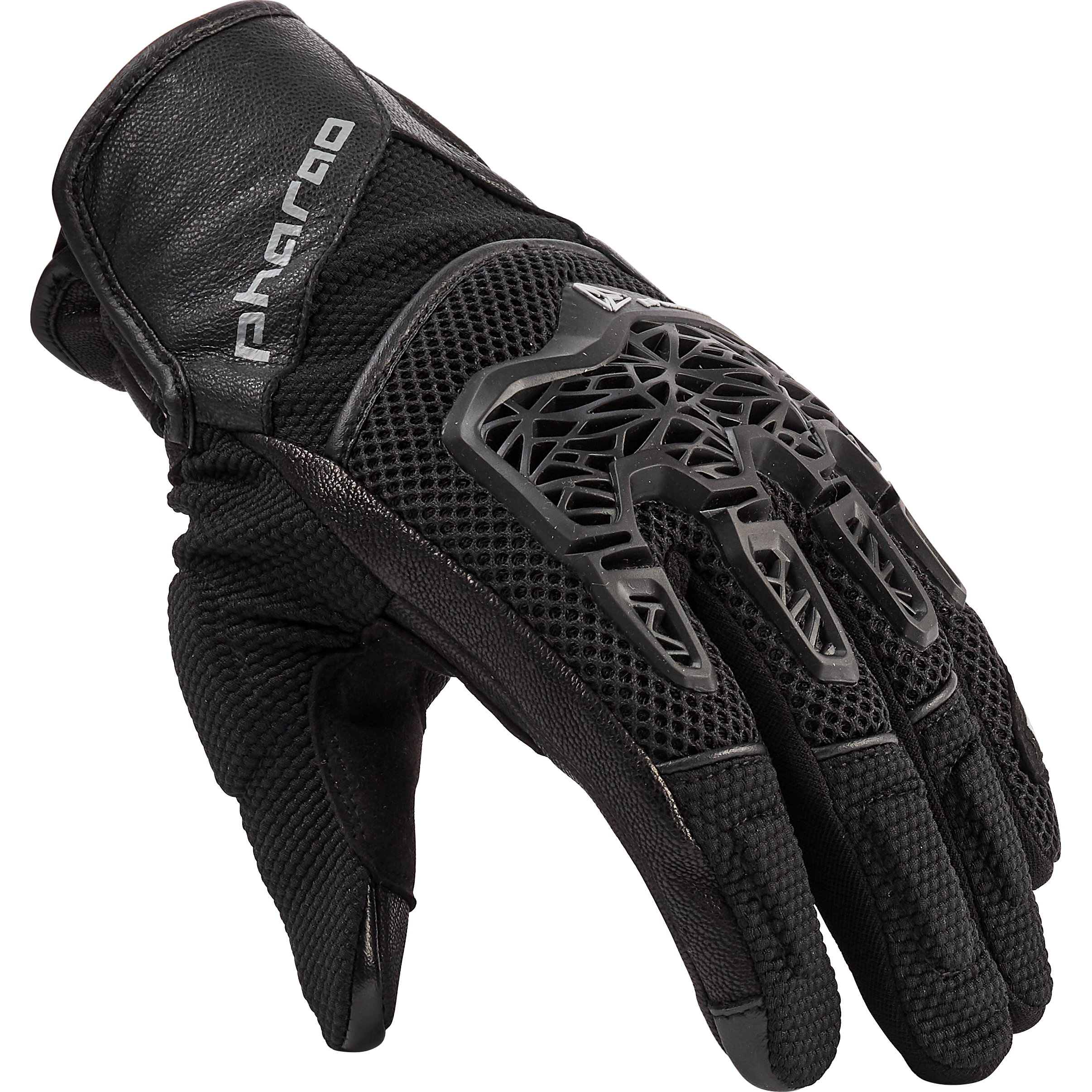 Pharao-Yuma Air Leder-/Textilhandschuh kurz schwarz 10-3118081999001938