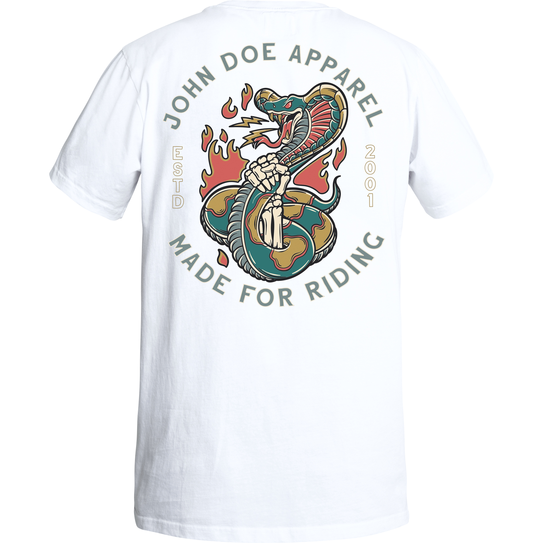 John Doe-T-Shirt Snake II weiß-8021221999004