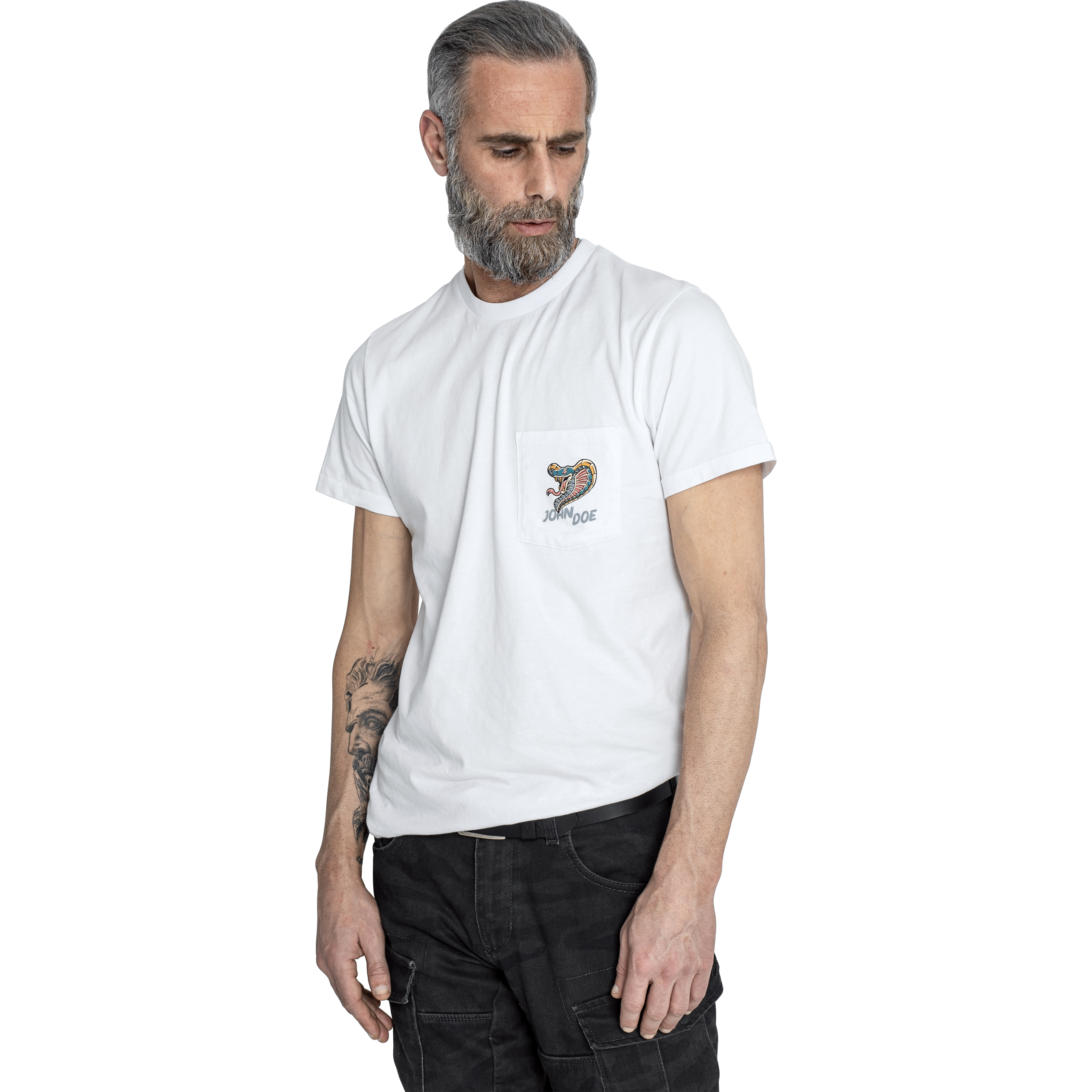 John Doe-T-Shirt Snake II weiß-8021221999004