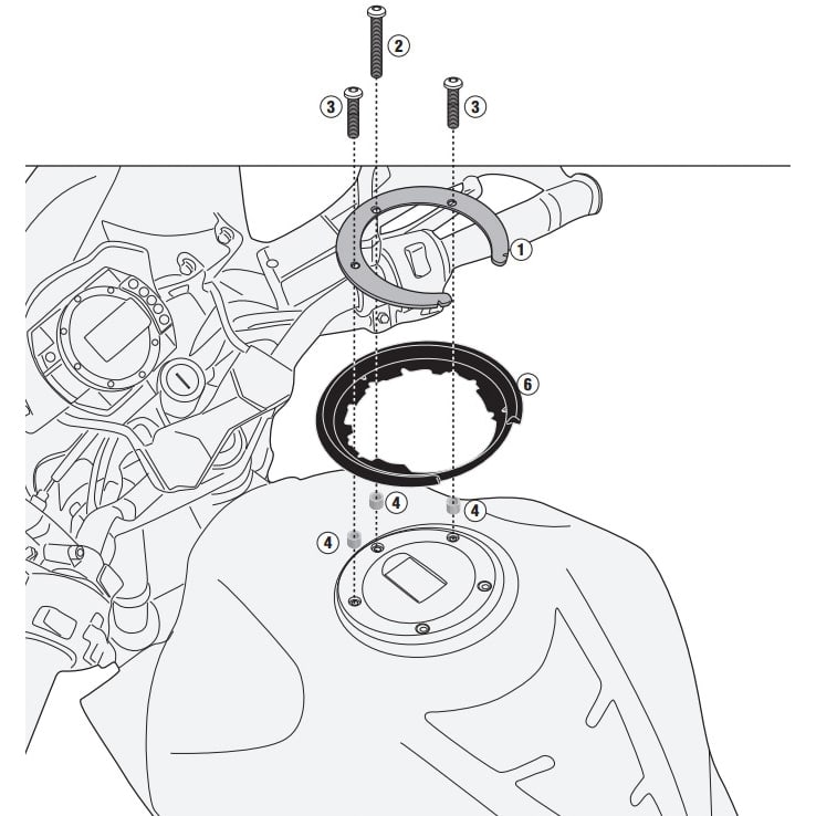 Givi Tanklock Adapter BF52 für Kawasaki Z 750 2004-2006 - Motorradzubehör - Motorradgepäck