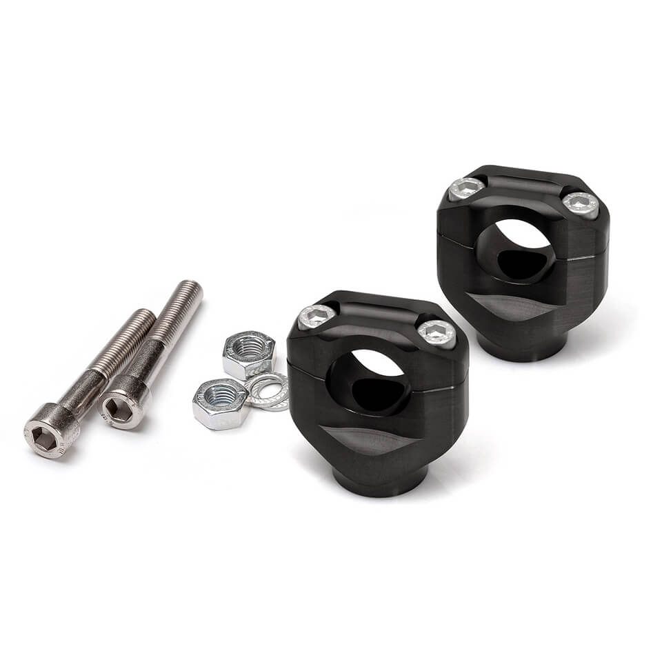 LSL Lenkerklemmböcke Ø28,6mm universal schwarz 55mm - Motorradteile & Ersatzteile - Lenker, Griffe & Hebel