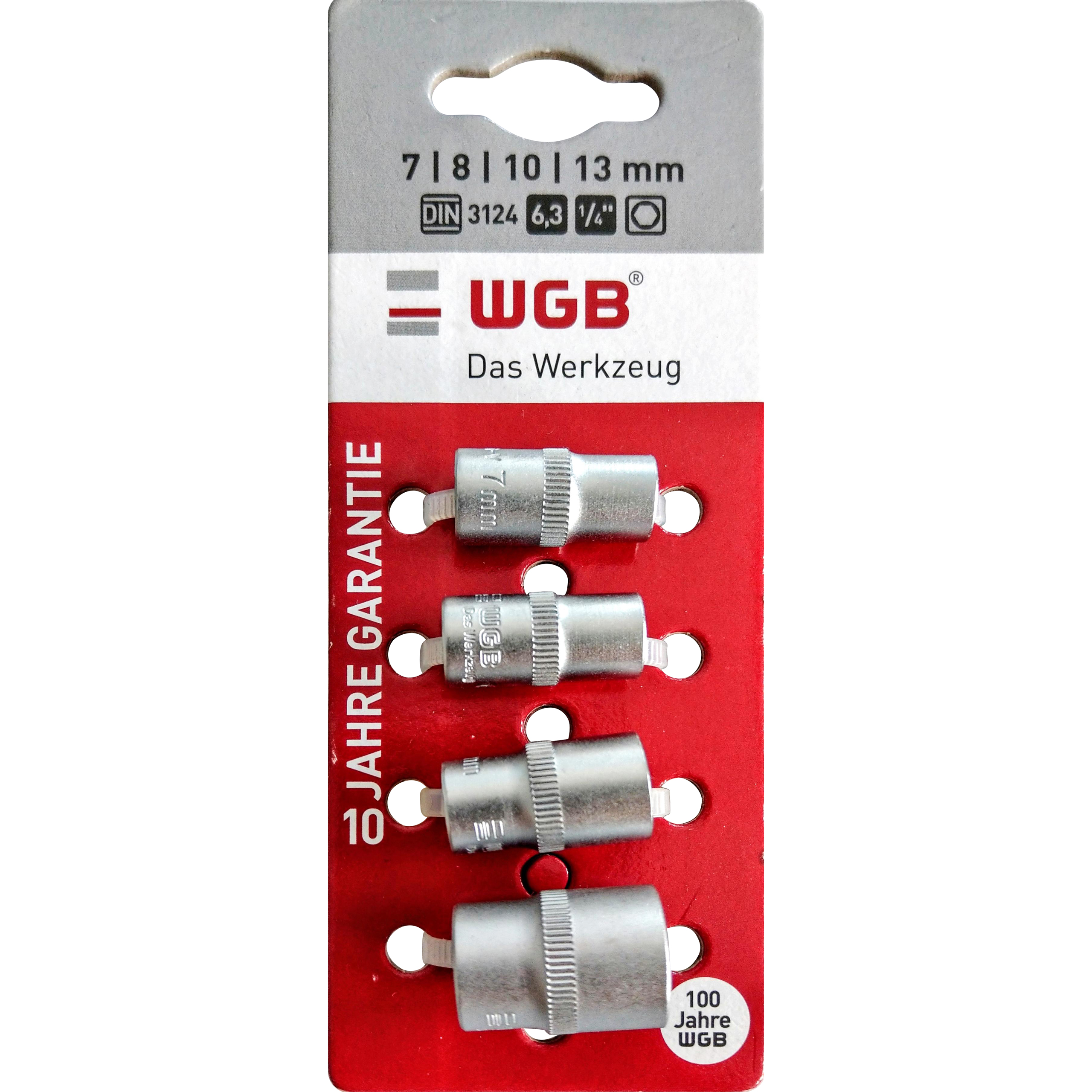 WGB-6,3mm (1/4") Steckschlüssel-Einsätze 6-kant 4-teilig SW 7-13-5725171158002510
