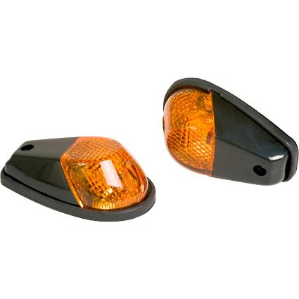 Shin Yo Verkleidungsblinkerpaar 12V/H21 schwarz, gelbes Glas - Motorradteile & Ersatzteile - Beleuchtung