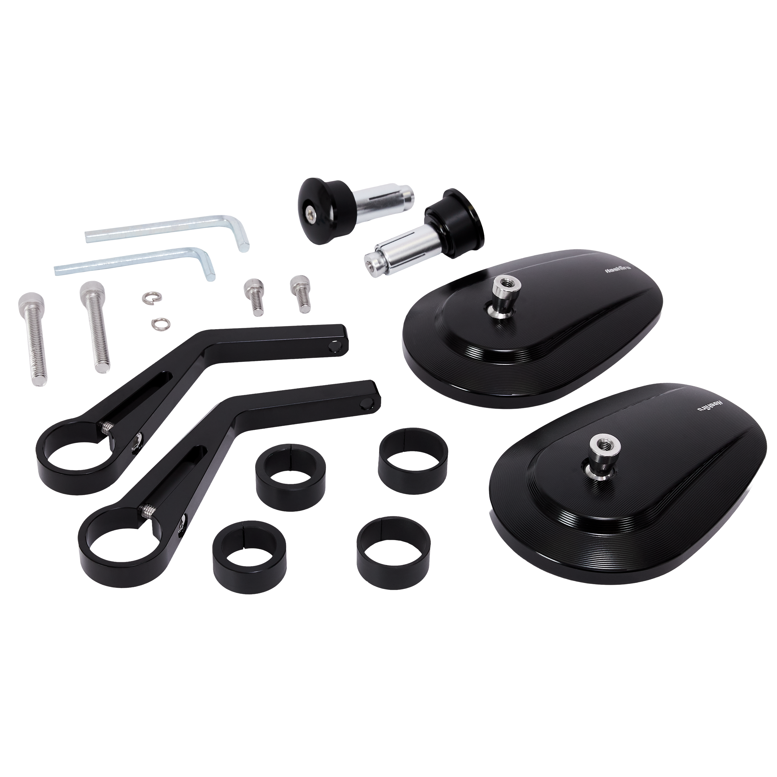 Hashiru-Lenkerendenspiegelpaar Horizon oval CNC 13-18mm+22-30mm-0001344112000000