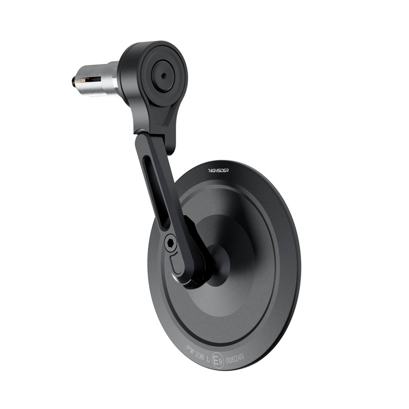 HIGHSIDER pro Lenkerendenspiegel für 12-22mm Montana Slim kurz Alu schwarz - Motorradteile & Ersatzteile - Motorradspiegel