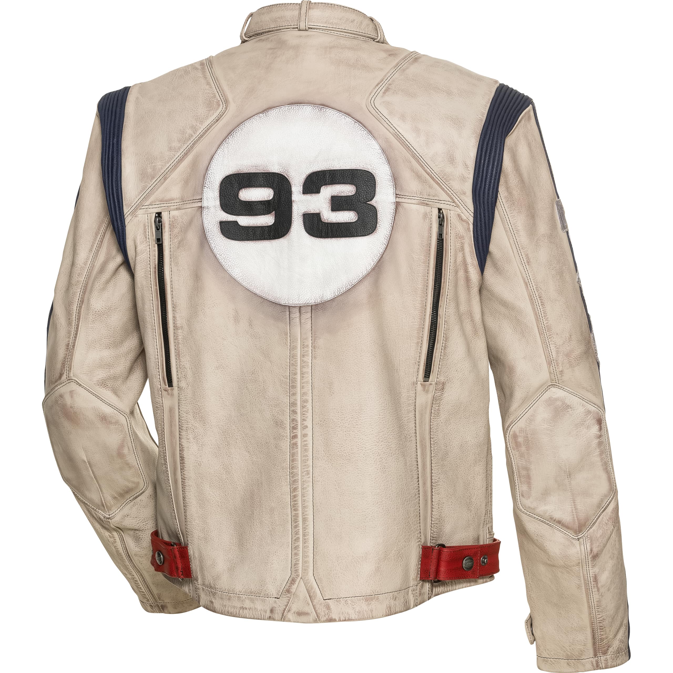 Spirit Motors-Klassik Lederjacke 4.0 weiß/rot/blau XXL-1005791999005012