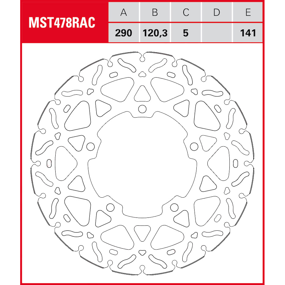 TRW Lucas Bremsscheibe RAC starr MST478RAC 290/120,3/141/5mm - Motorradteile & Ersatzteile - Bremsen