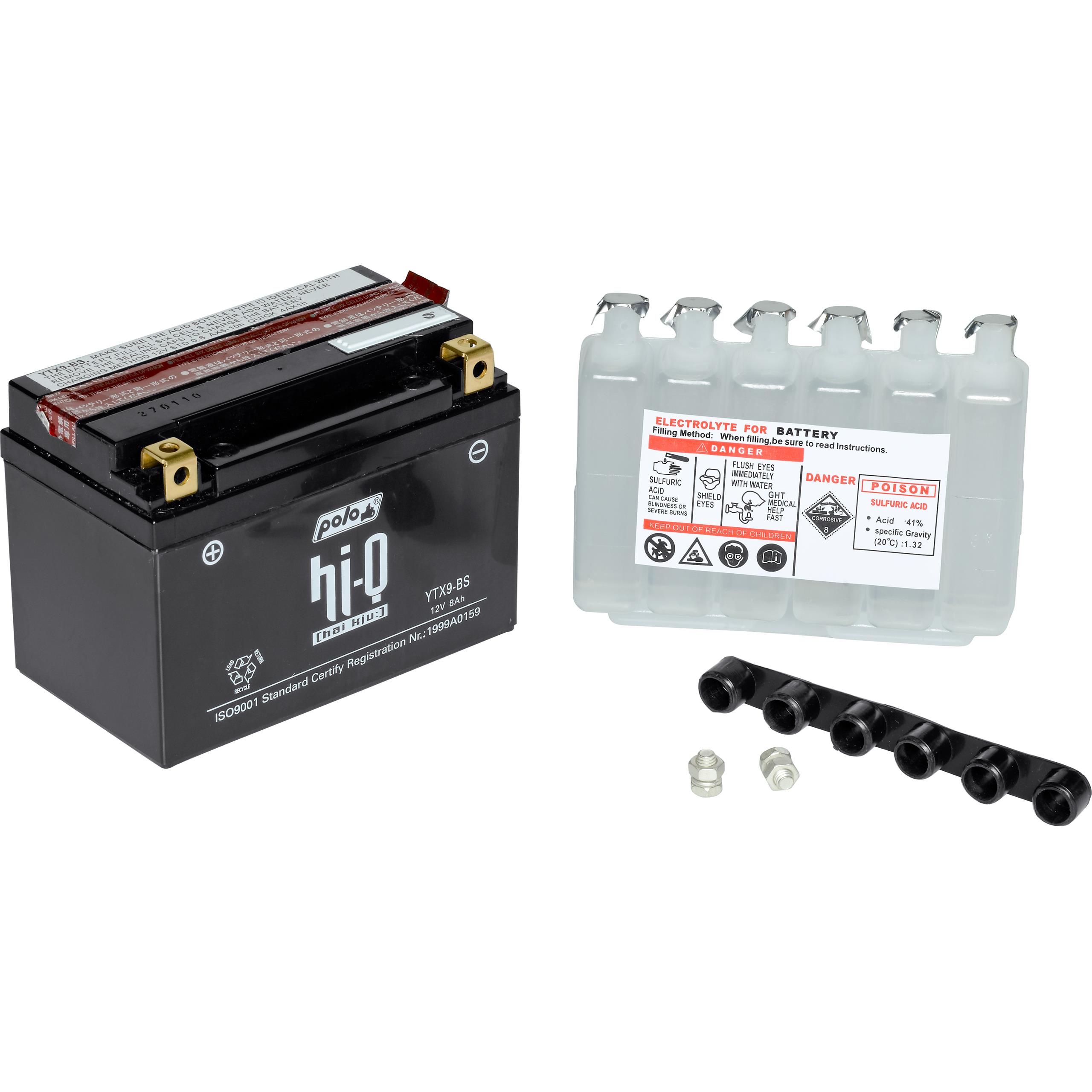 Hi-Q-Batterie AGM MF inkl. Säure wart.frei YTX9-BS, 12V, 8Ah-5726121316000380