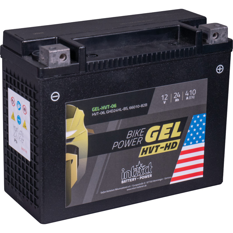 intAct Bike Power batteria GEL HVT-06 (GHD24HL-BS), 12V, 24AH