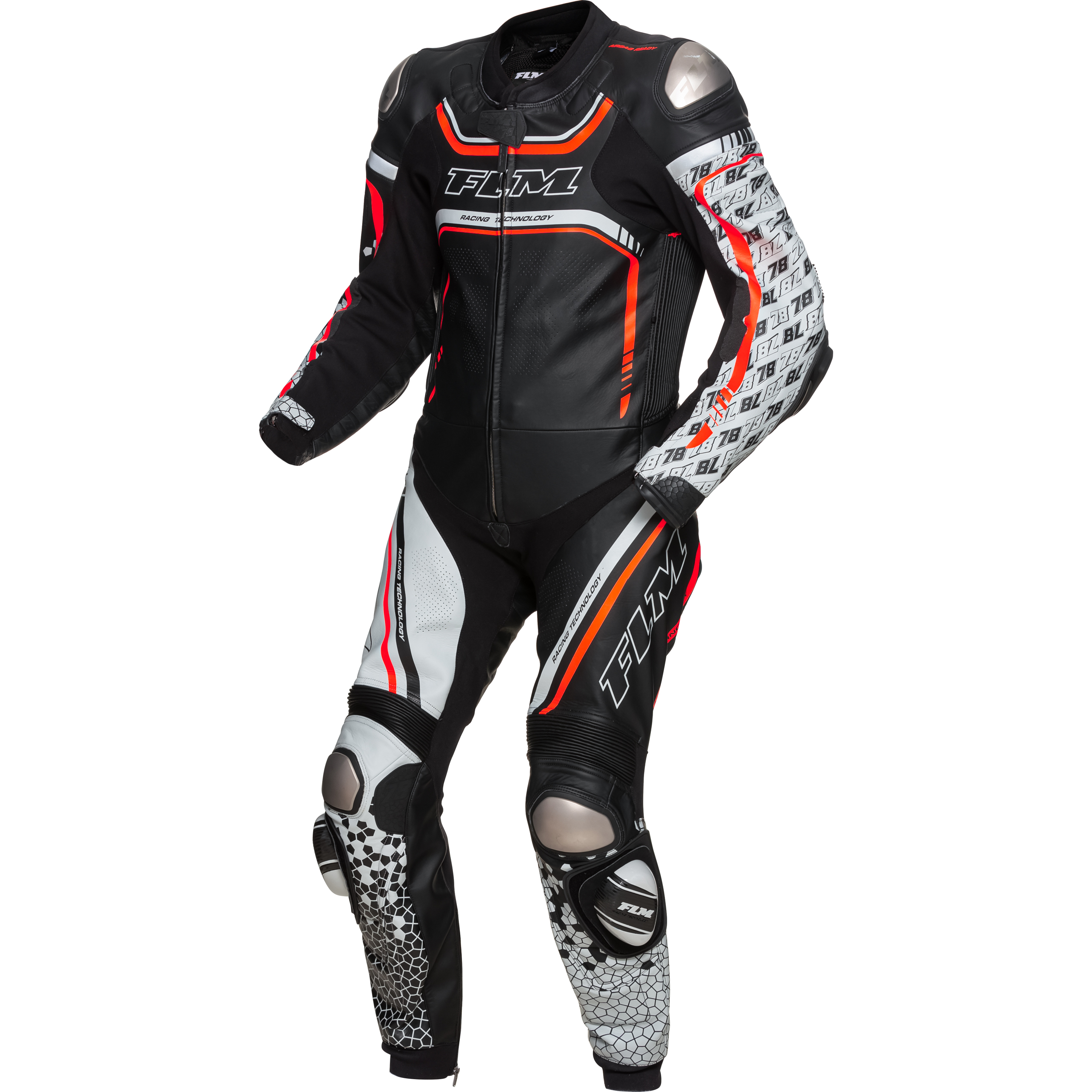 FLM Le Mans GP Racingkombi 1-tlg. schwarz/rot 52 - Motorradbekleidung - Motorradbekleidung Herren