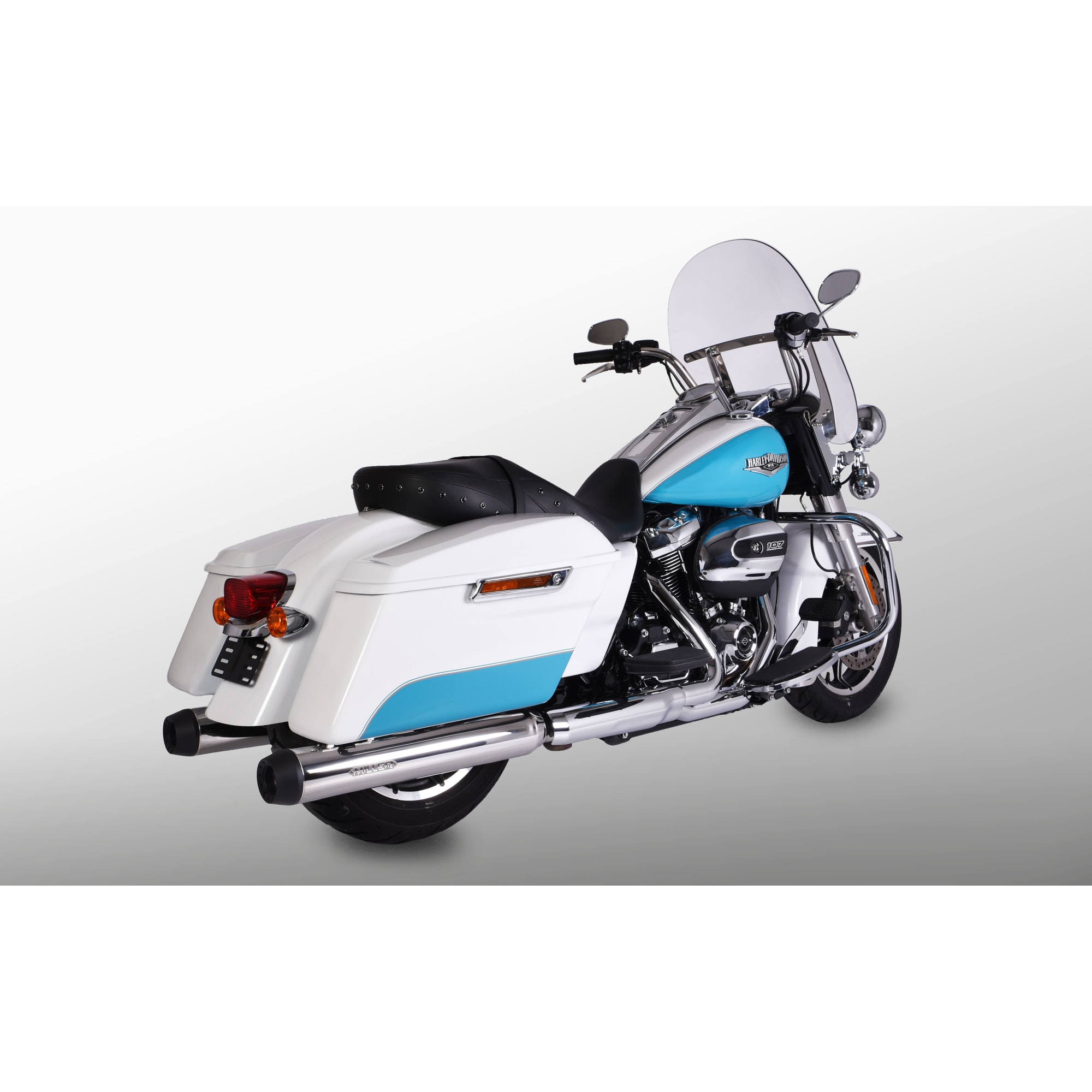 Miller Exhaust Auspuff Paar Tapered poliert/schwarz für Touring 2017-2020 - Motorradteile & Ersatzteile - Auspuff