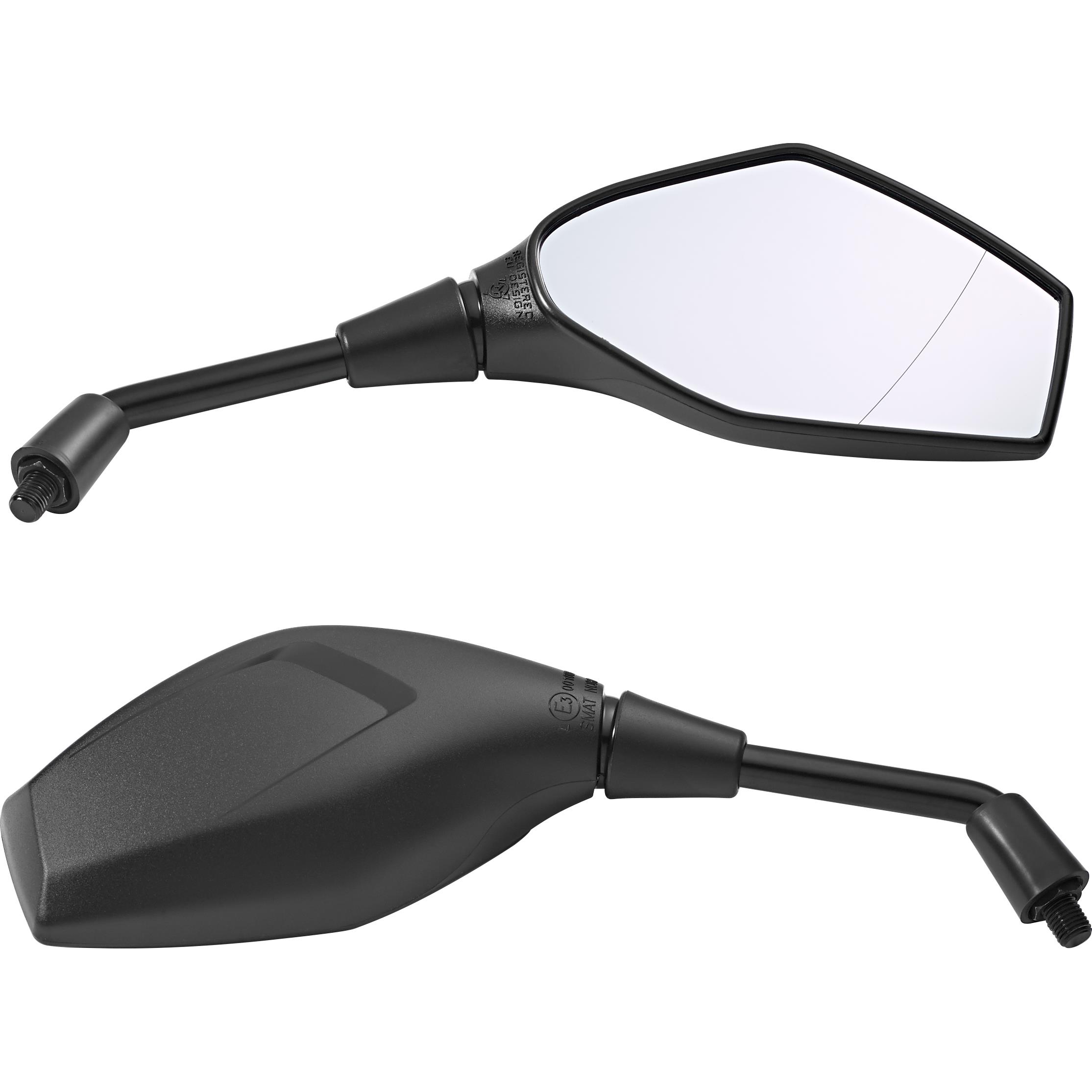 Smat Nord Lenkerspiegel M10x1,25R Asphärisch schwarz rechts - Motorradteile & Ersatzteile - Motorradspiegel