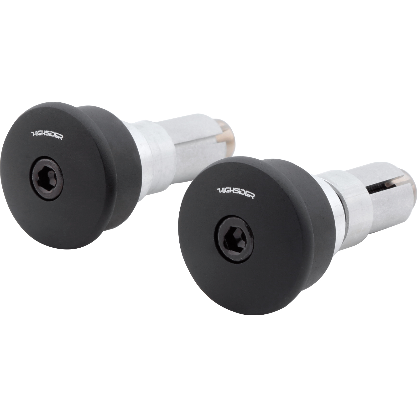 Highsider Lenkergewichte Alu CURVE 12-22mm mit Spiegelaufnahme matt sc - Motorradteile & Ersatzteile - Lenker, Griffe & Hebel