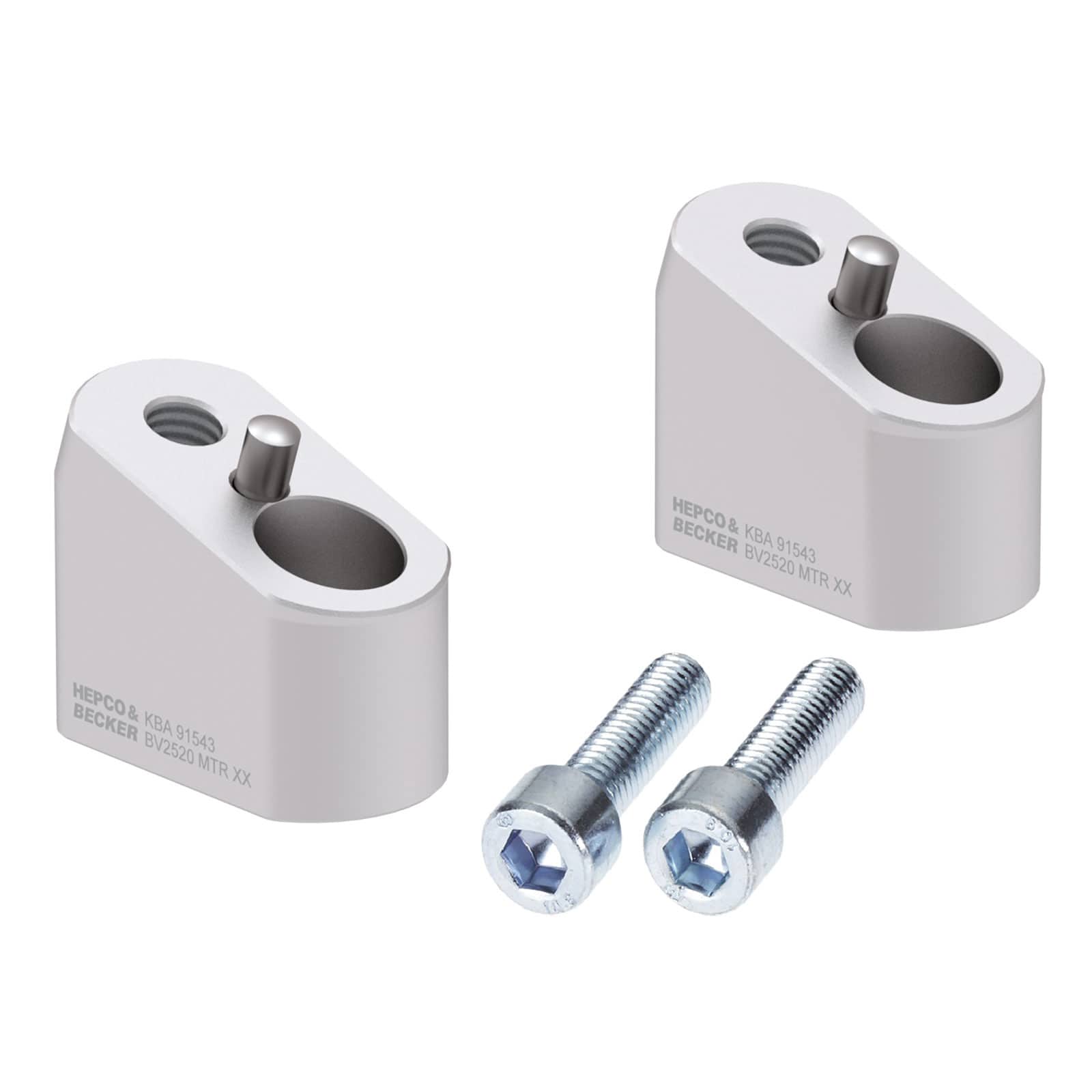 Hepco & Becker spostamento manubrio 30/20mm argento per Triumph Tiger 800 10-20