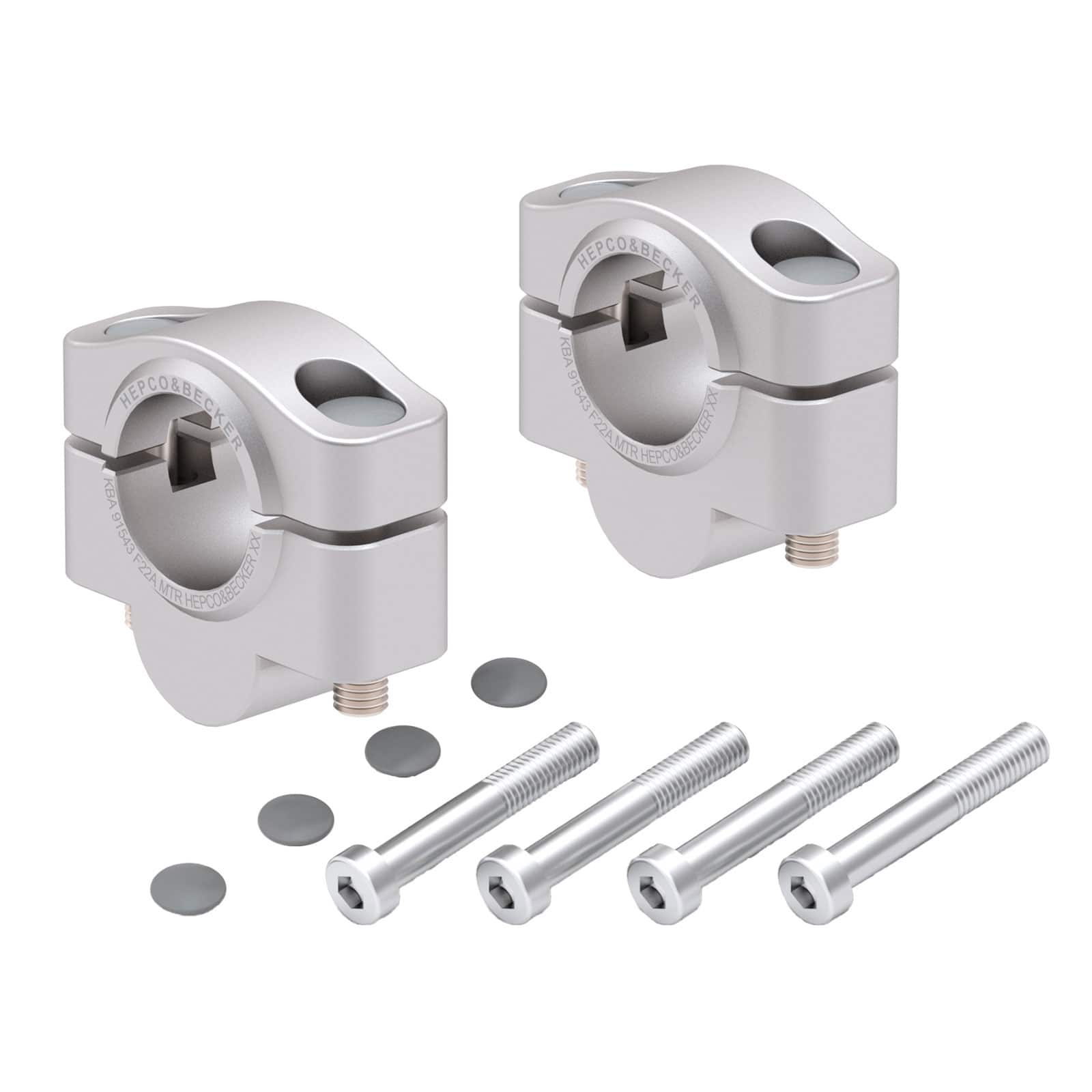 Hepco & Becker Lenkererhöhung 20mm silber für Suzuki DL 800 V-Strom DE - Motorradteile & Ersatzteile - Lenker, Griffe & Hebel
