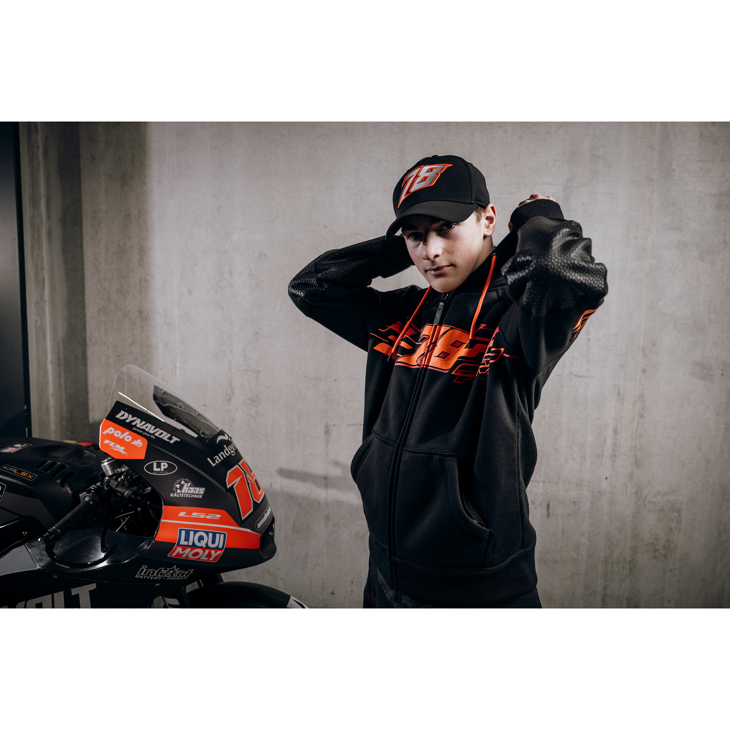 FLM-Drift Sport Hoodie mit Protektoren schwarz/rot XS-2016641999044007