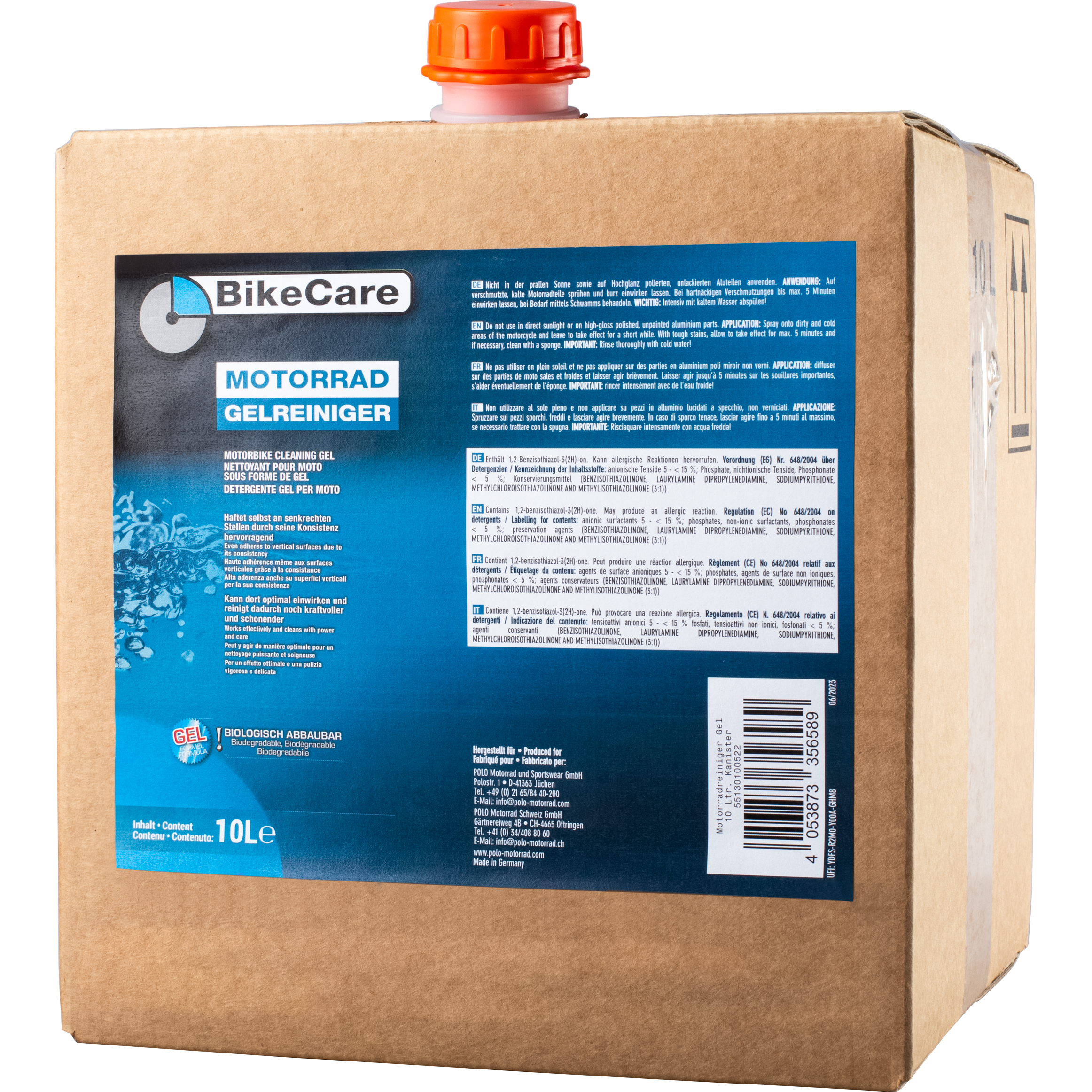BikeCare Motorrad Gel 10 Ltr. Nachfüllk. mit wiederverschl. Deckel - Motorradzubehör - Reinigung & Pflege