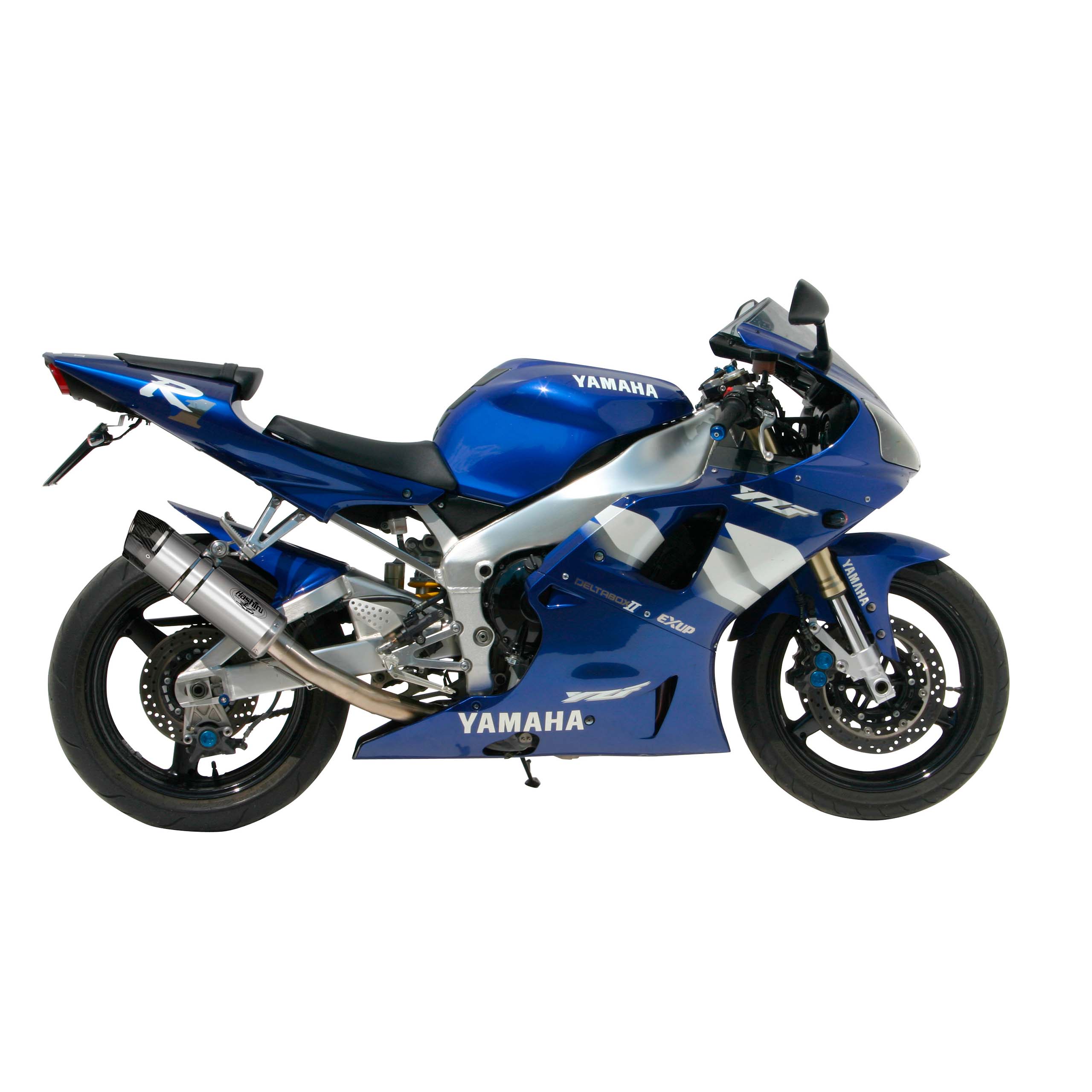 Hashiru Auspuff ST06 silber/carbon für Yamaha YZF R1 1998-2001 - Motorradteile & Ersatzteile - Auspuff