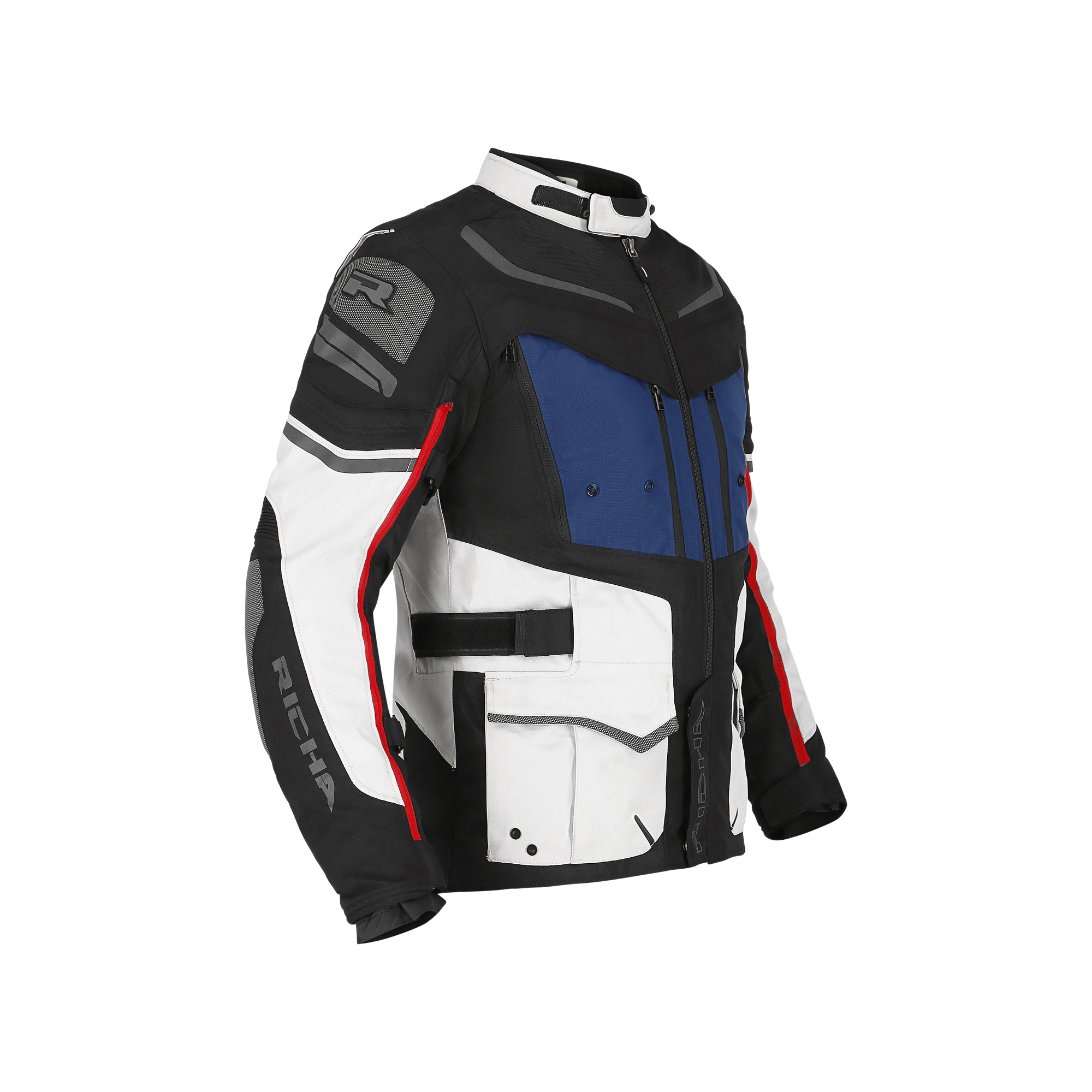 Richa-Infinity 2 Adventure Textiljacke hellgrau/blau/rot-2017411999034