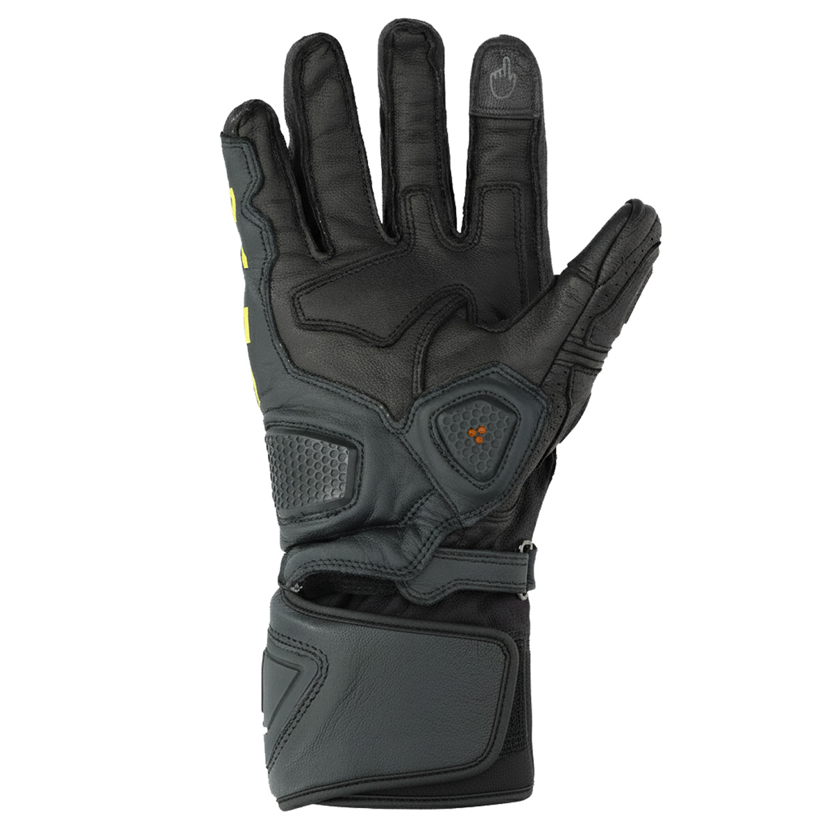 Richa-Stradale Lederhandschuh grau/fluo gelb M-0001834006142009