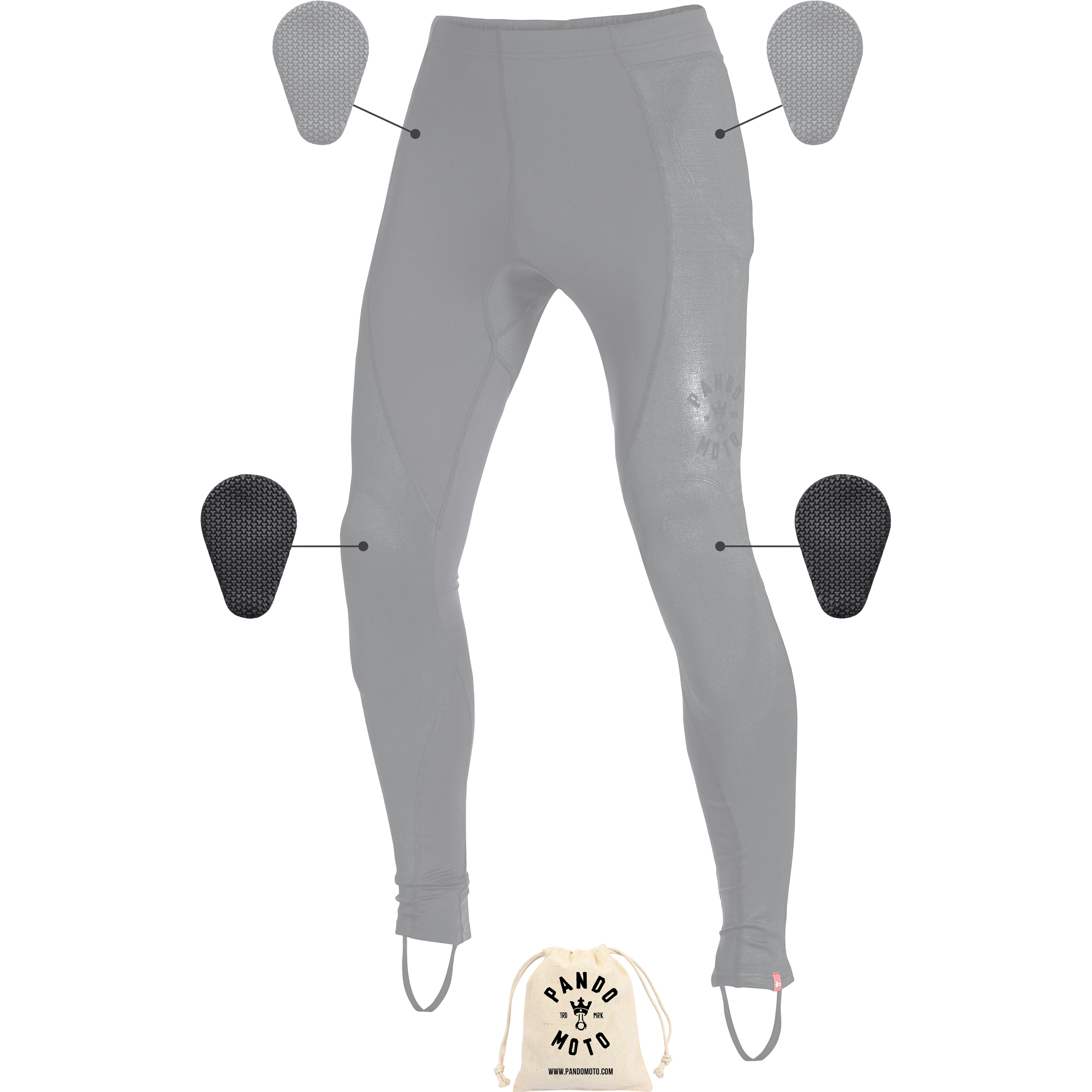 Pando Moto-Skin Uh 2 Unterziehhose mit Protektoren schwarz-2404751999001