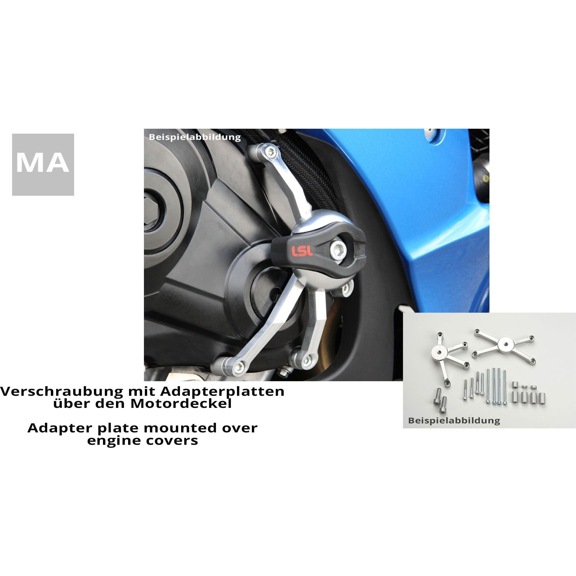 LSL Sturzpadanbausatz Crash Pad MA für Suzuki GSX-R 1000 09-16 - Motorradteile & Ersatzteile - Anbauteile