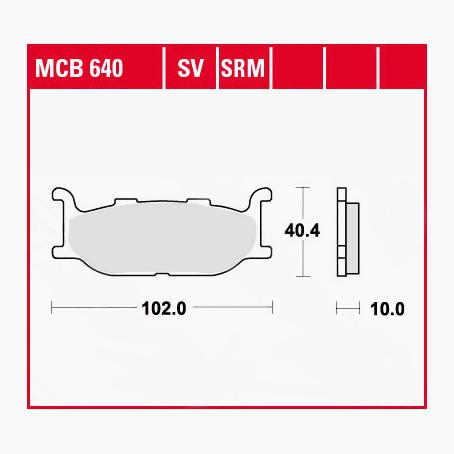TRW Lucas Bremsbeläge Sintermetall Scooter MCB640SRM 102x40,4x10mm - Motorradteile & Ersatzteile - Bremsen