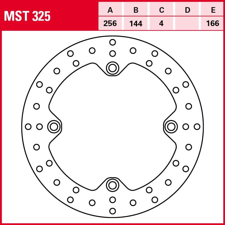 TRW Lucas Bremsscheibe Street starr MST325 256/144/166/4mm - Motorradteile & Ersatzteile - Bremsen