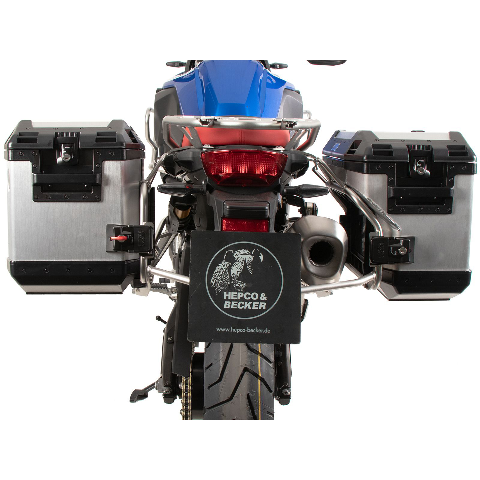 Hepco & Becker Xplorer Cutout Kofferpaar mit Träger silber für F 800 GS 24- - Motorradzubehör - Motorradgepäck