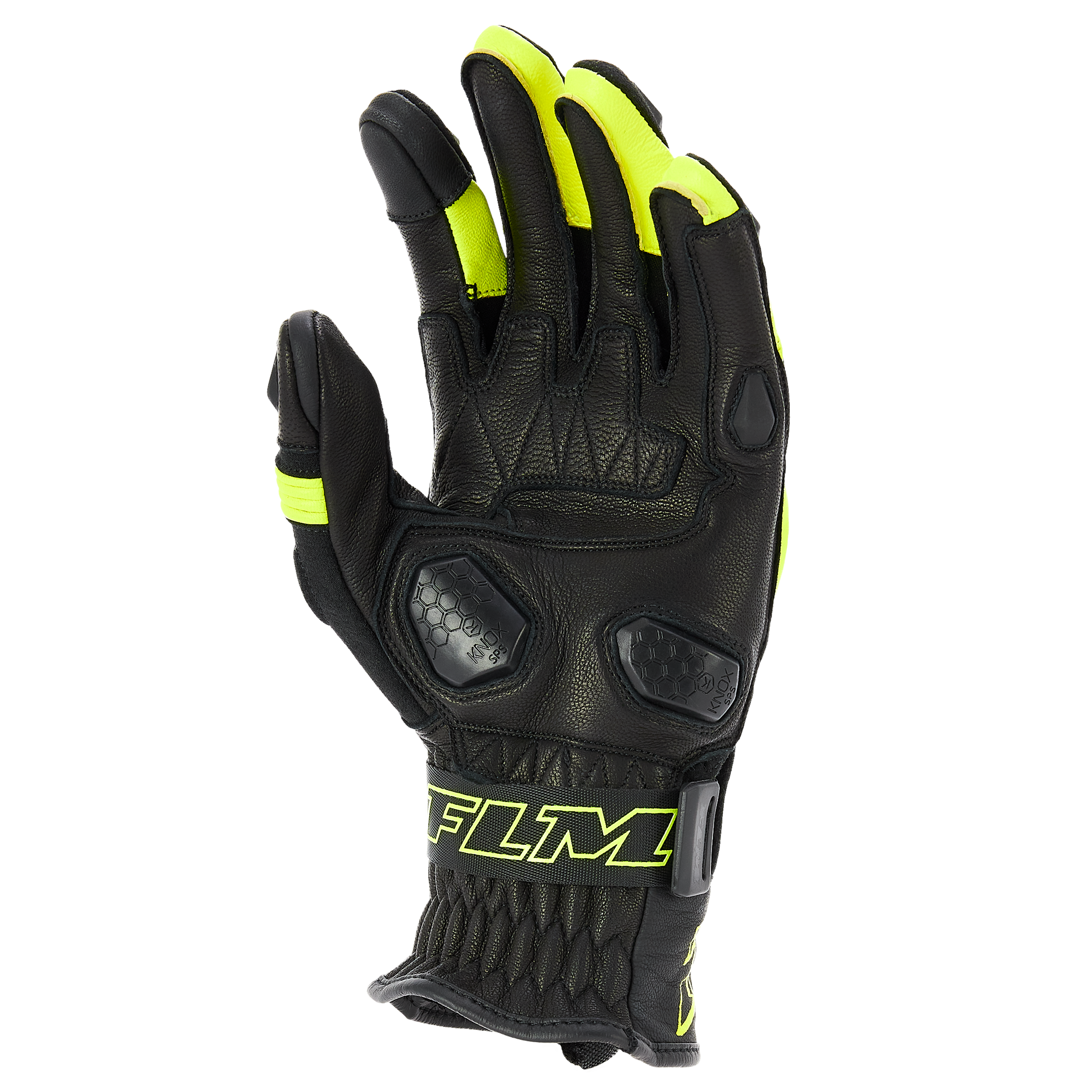 FLM-Mugello Lederhandschuh schwarz/neongelb 7,5-0001454007034805