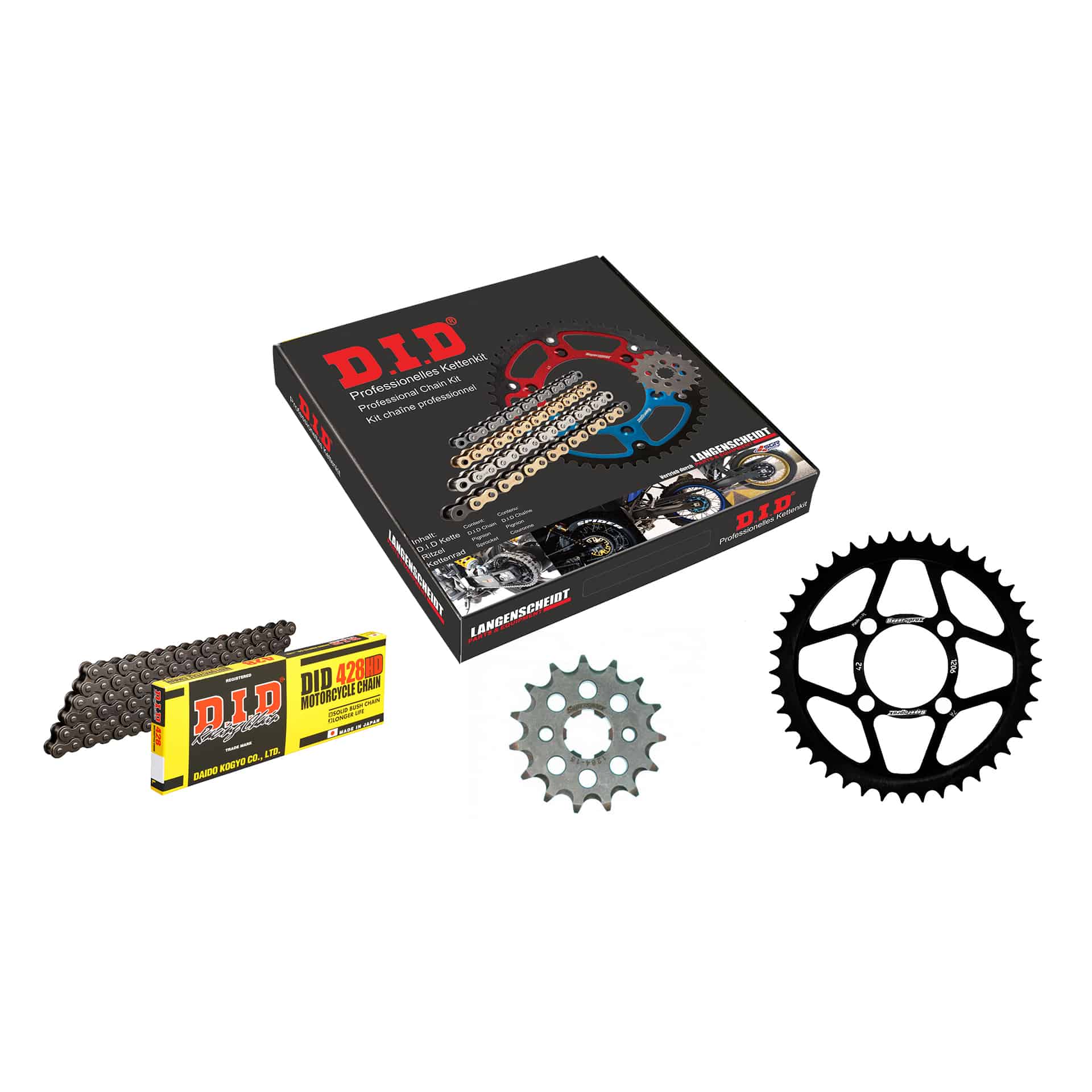 D.I.D. Kettenkit 428HD Clip 15/42/124 für Honda CBR 125 R 2004-2010