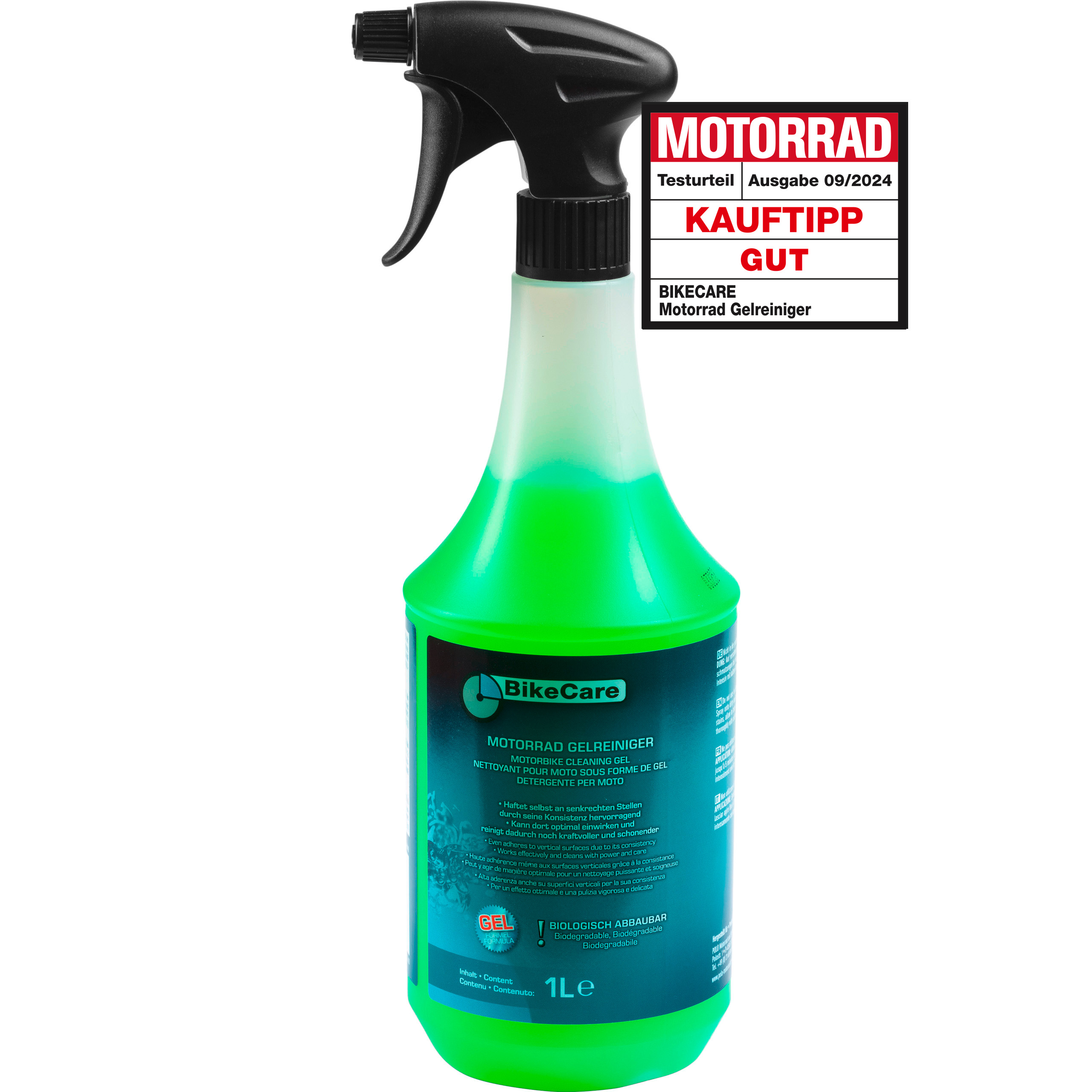 BikeCare Motorrad Gelreiniger 1000ml mit Sprühkopf - Motorradzubehör - Reinigung & Pflege