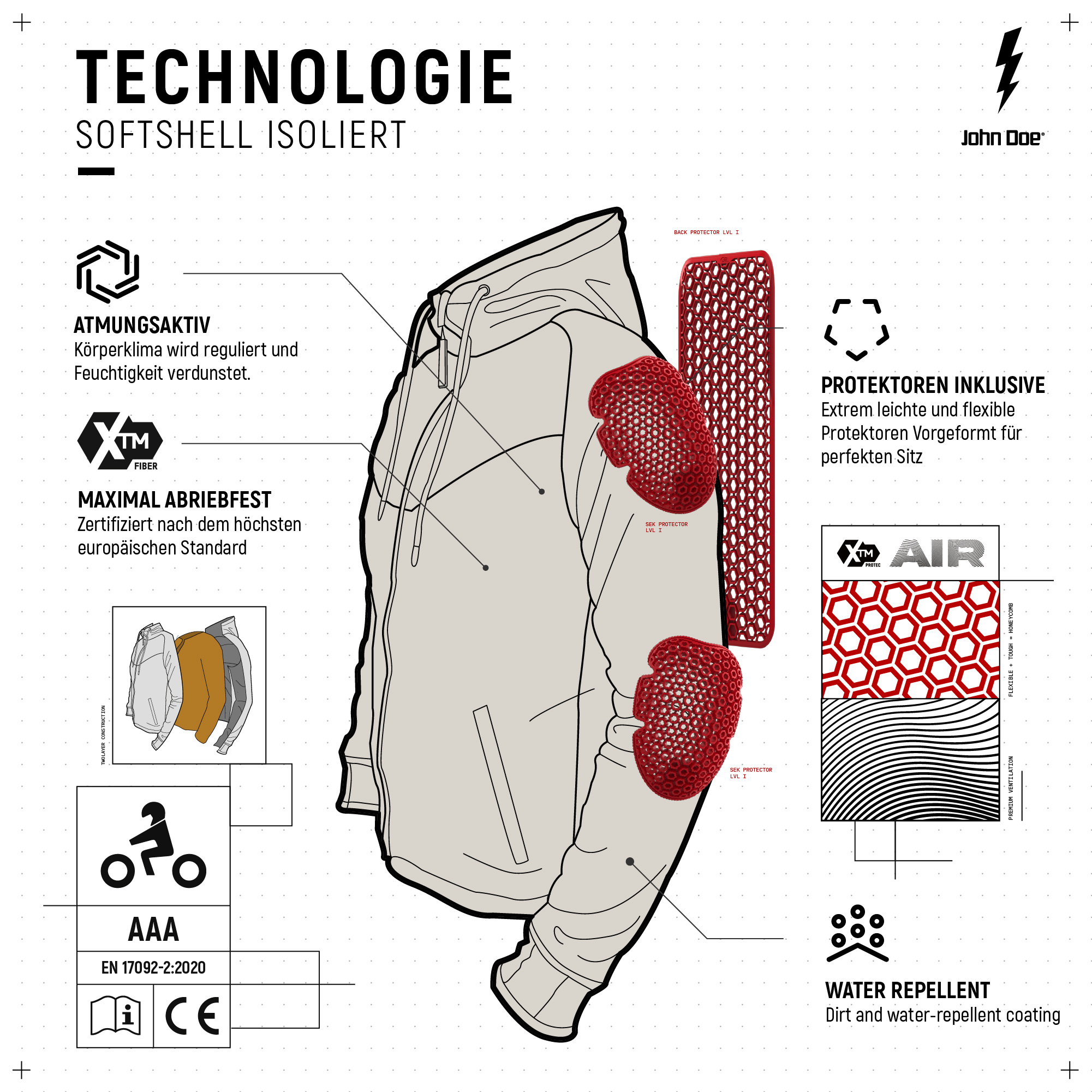 John Doe-XTM Softshell Rip-Stop Hoodie V3-0001678005001010