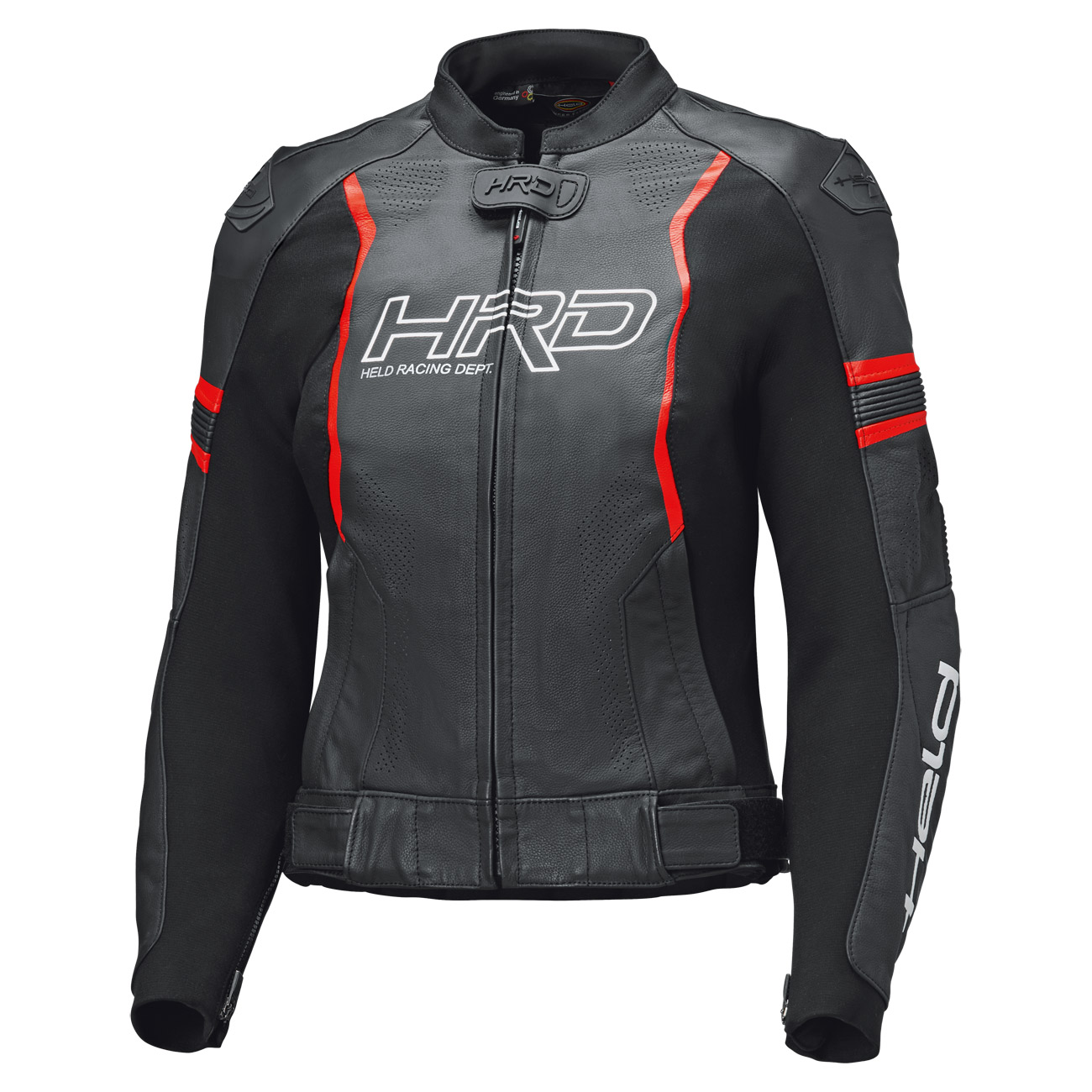 Held Street Rocket 4 giacca pelle donna nero/rosso neon