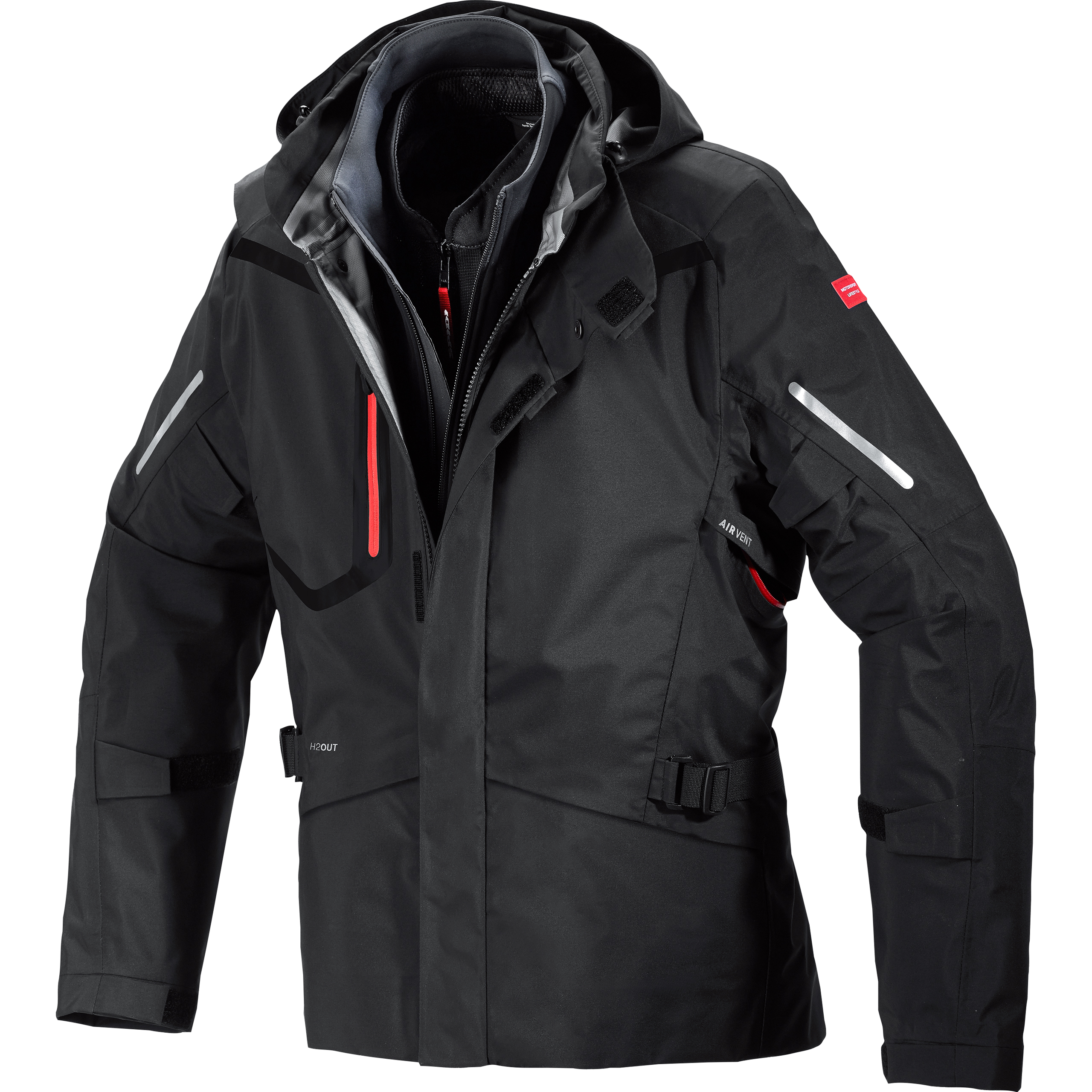 SPIDI Mission-T Textiljacke schwarz L - Motorradbekleidung - Motorradjacken