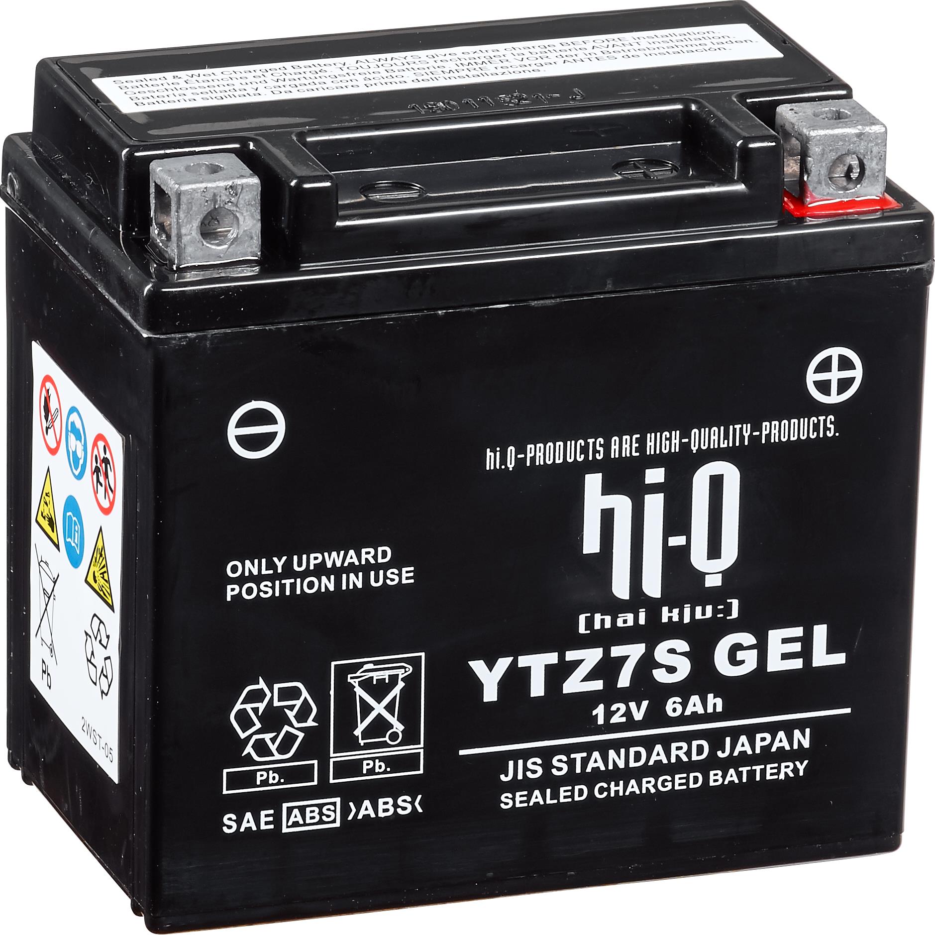 Hi-Q batteria AGM Gel sigillata HTZ7S, 12V, 6Ah (YTZ6S, YTZ7S)