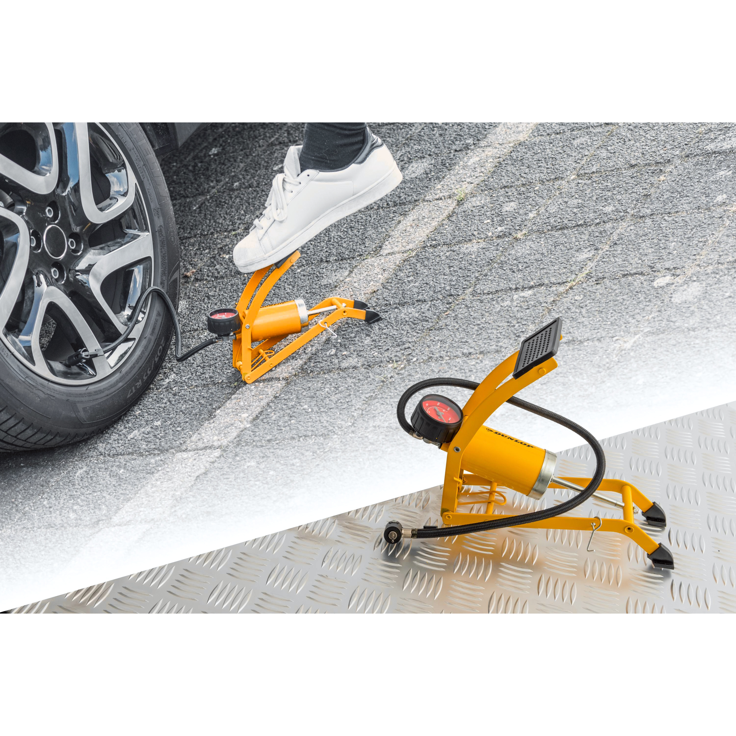 Dunlop-Fußpumpe mit Manometer-5744401232000041