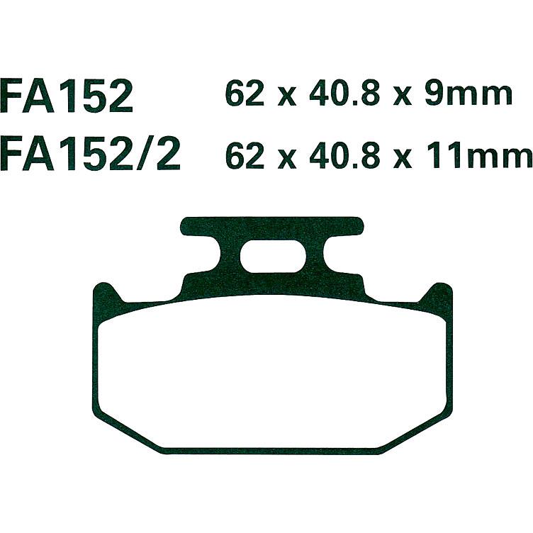 Hi-Q Bremsbeläge organisch FA152TT 62x40,8x9mm - Motorradteile & Ersatzteile - Bremsen