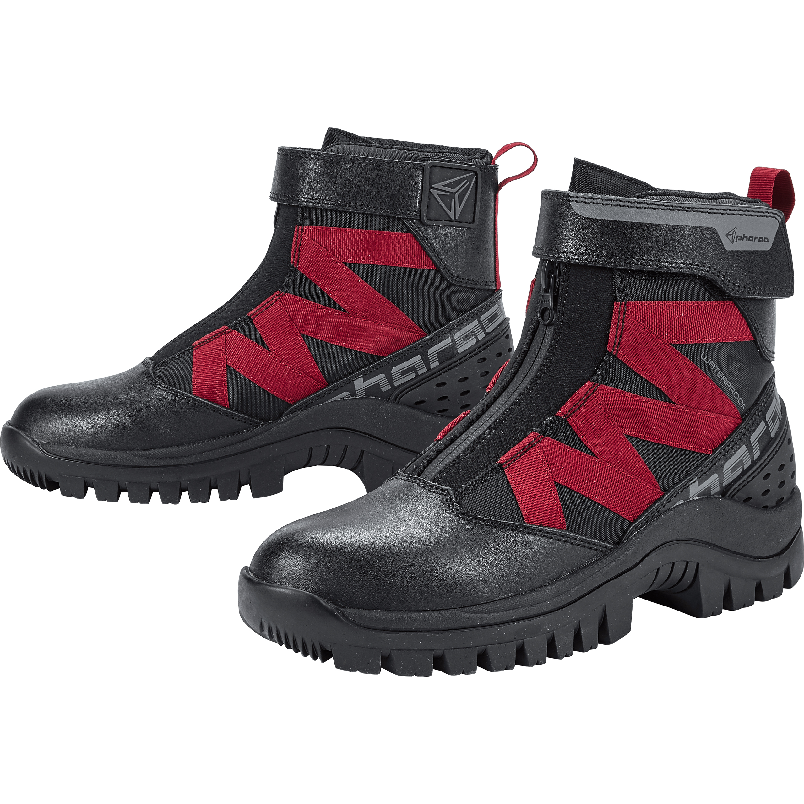 Pharao-Siljan WP Damen Motorradschnürstiefel kurz schwarz 39-3007561999001739