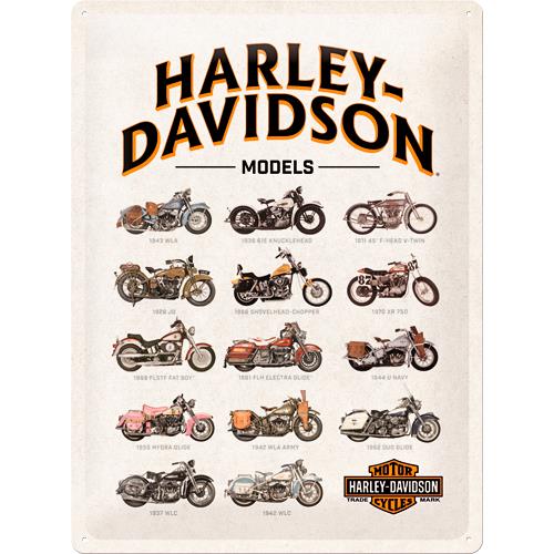 Nostalgic-Art-Blechschild 30x40cm "Harley Davidson-Model Chart"-5728351207000052